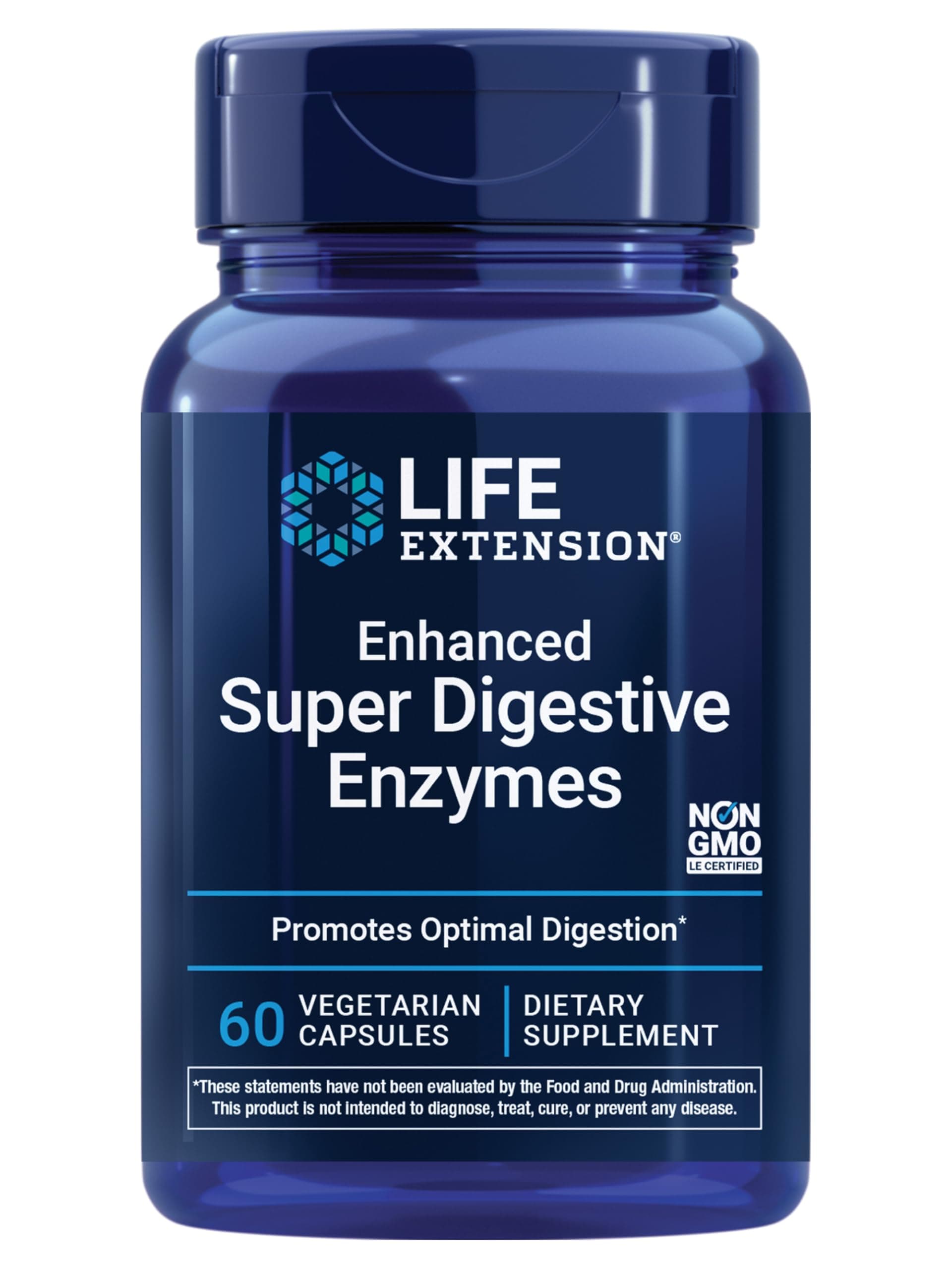 Enhanced Super Digestive Enzymes, Supports Digestion, Comfort, digesting Plant-Based Foods, Non-GMO, Vegetarian, 60 Capsules