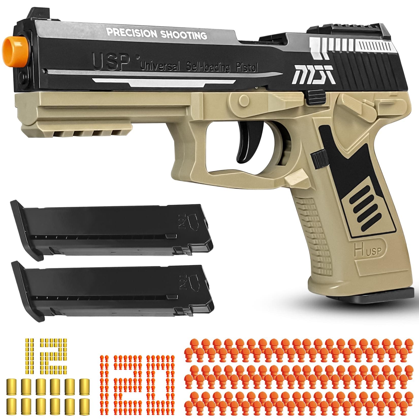 Toy Gun with Automatic Reloading Rebound Shell Ejecting and Soft Foam Blaster, Ideal for Shooting Games, Education Model Toys, Gift for Kids Boys Girls