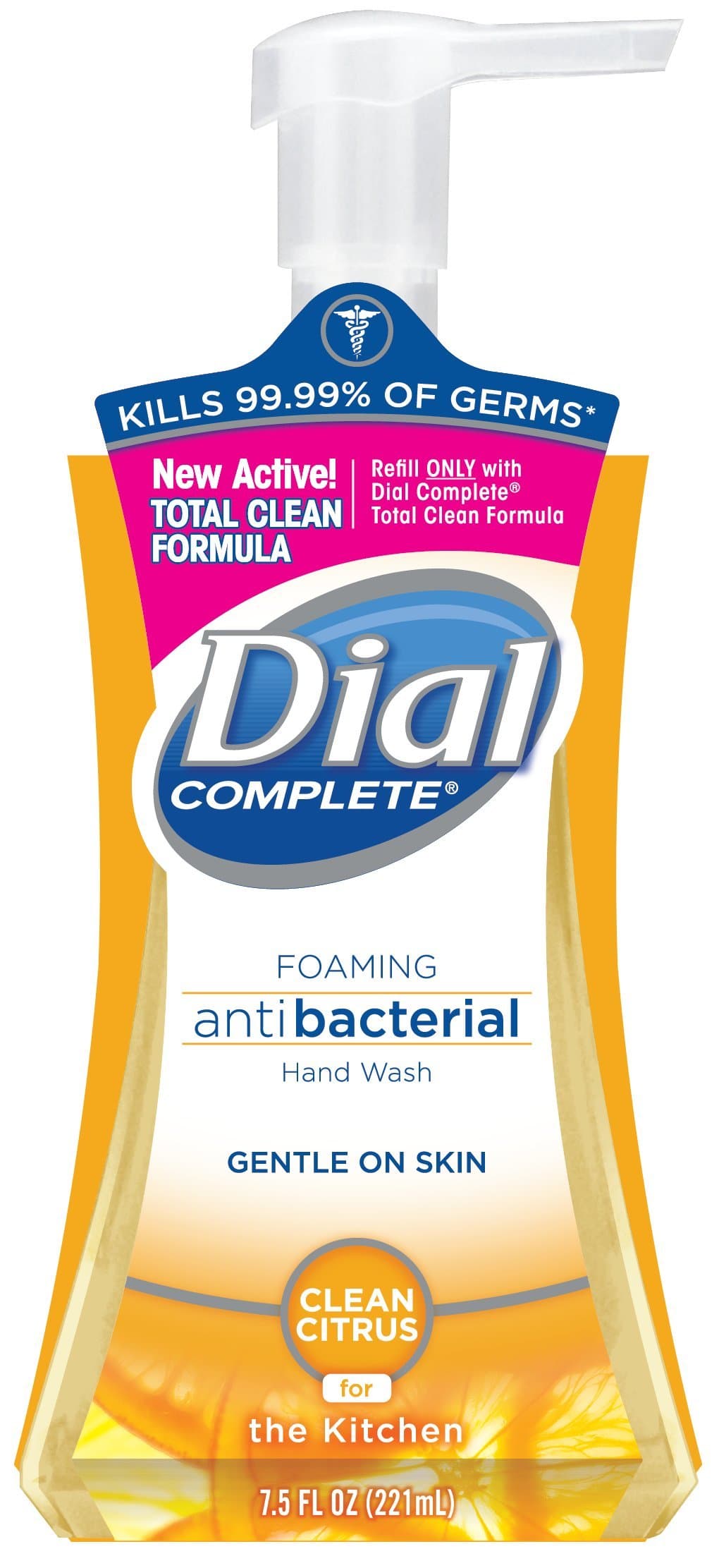 Dial Complete Antibacterial Foaming Hand Soap, Clean Citrus, 7.5 Fl Oz (Pack of 8)
