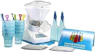 SNOWIELittle Snowie Max Snow Cone Machine - Premium Shaved Ice Maker, with Powder Sticks Syrup Mix, Premium Kit, White