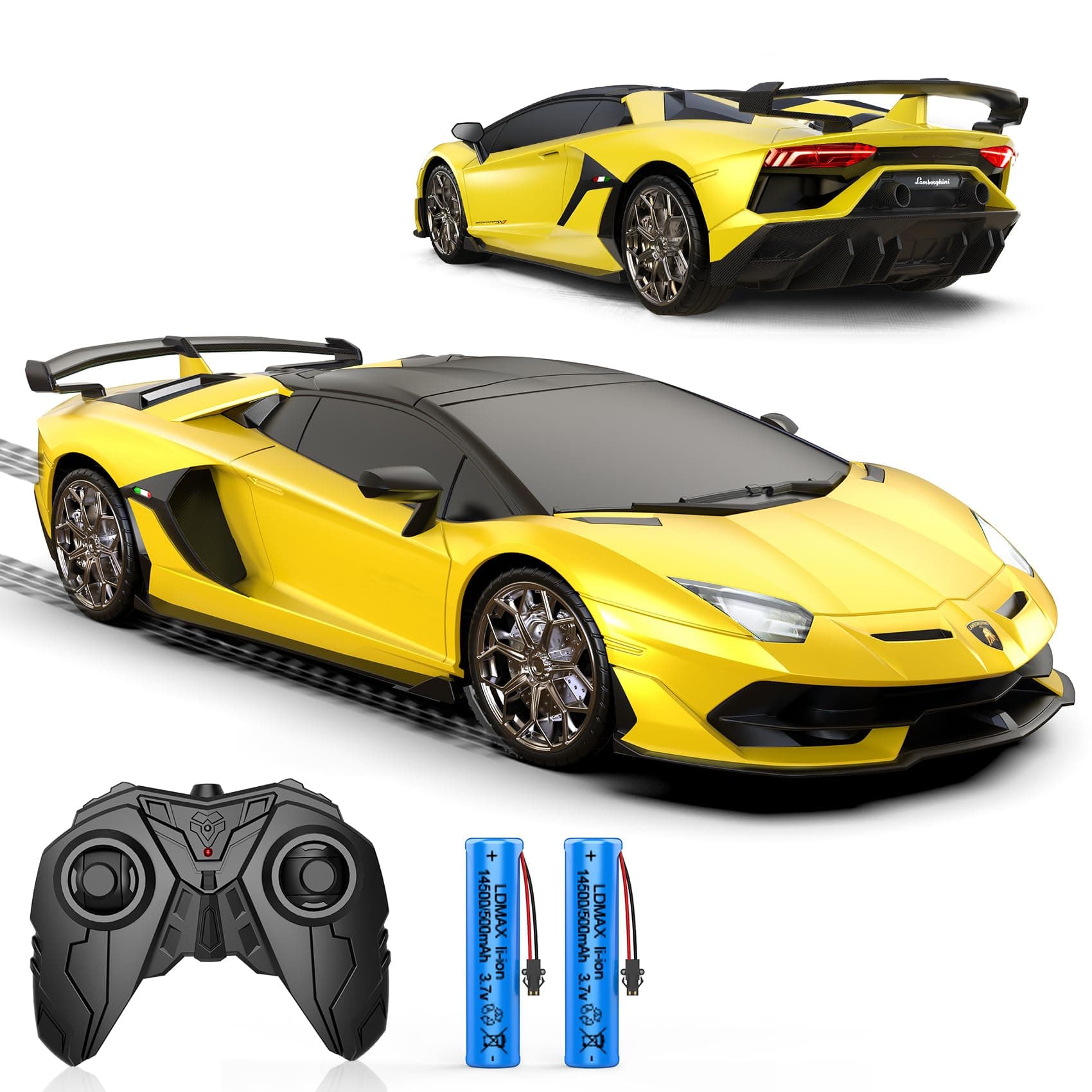 AEROQUEST Remote Control Car for Lamborghini, Officially Licensed 1:16 Scale Lambo Hobby Rc Cars with Headlight, 2.4GHz Race Car Toys for Boy Girl 4-12 Years Old, 12Km/h, Birthday Gift