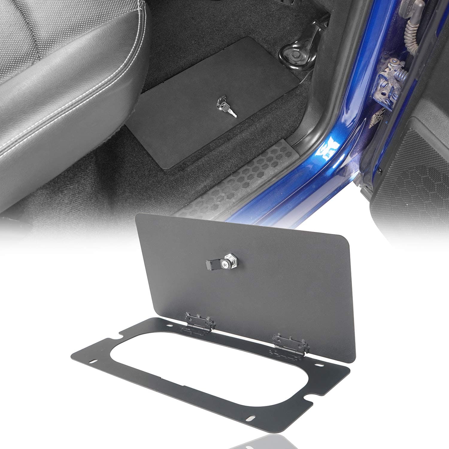 u-Box Ram 1500 Under Seat Storage Rear In-Floor Locking Security Lid Box for Dodge Ram 1500 09-18 Pickup Trucks
