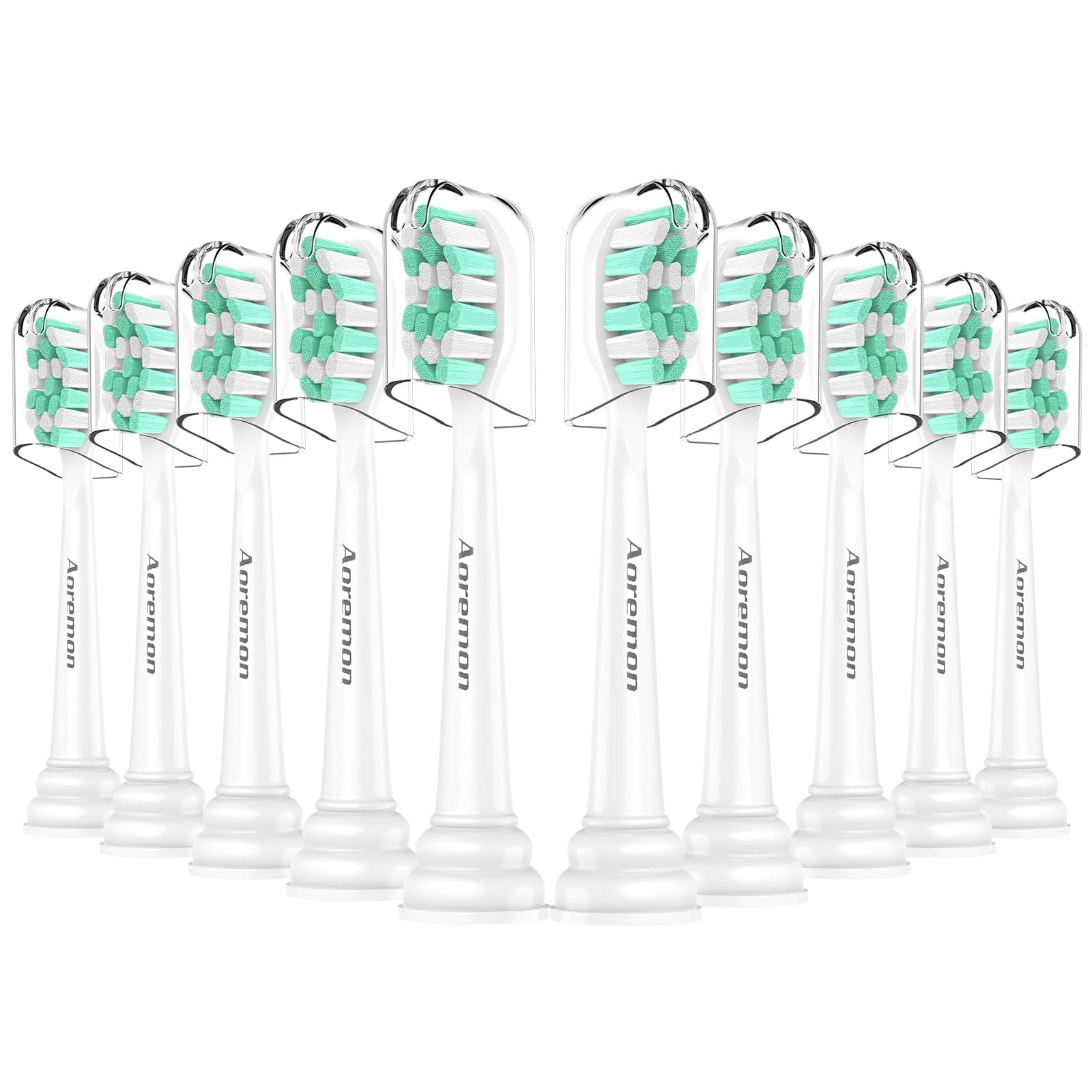 Aoremon Replacement Heads for Philips Sonicare c2 c1 Brush Head Compatible with Phillips Sonicare and More Click-on Electric Toothbrush, 10 Pack