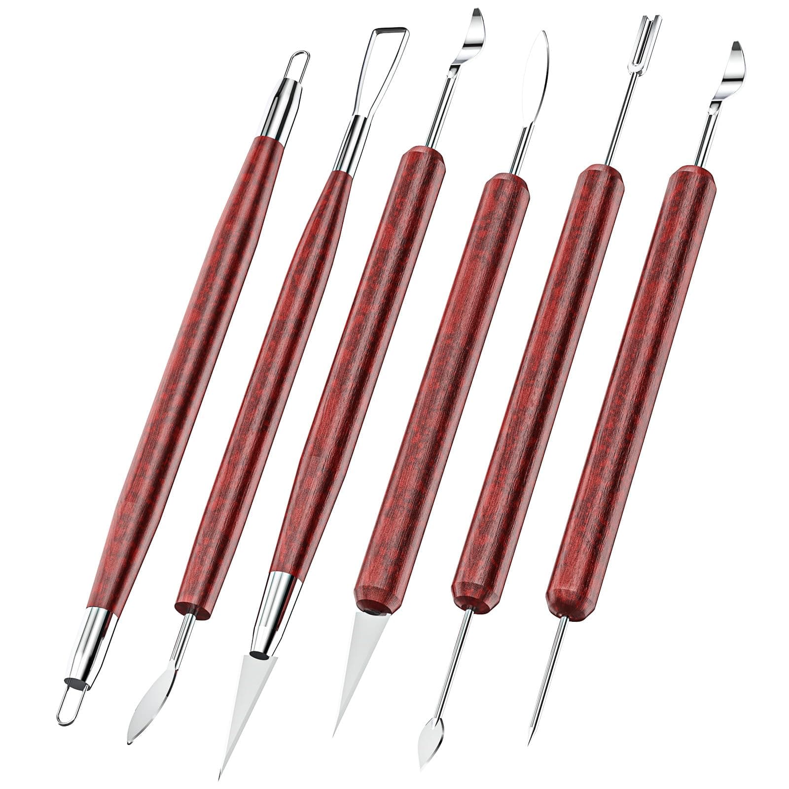 Clay Tools Sculpting, Double-Sided Polymer Carving Tools Kit, Wood Ceramic Tool Set for Pottery, Air Dry Clay, Polymer Clay, Sculpting, Modeling, Pumpkin Carving and Supplies