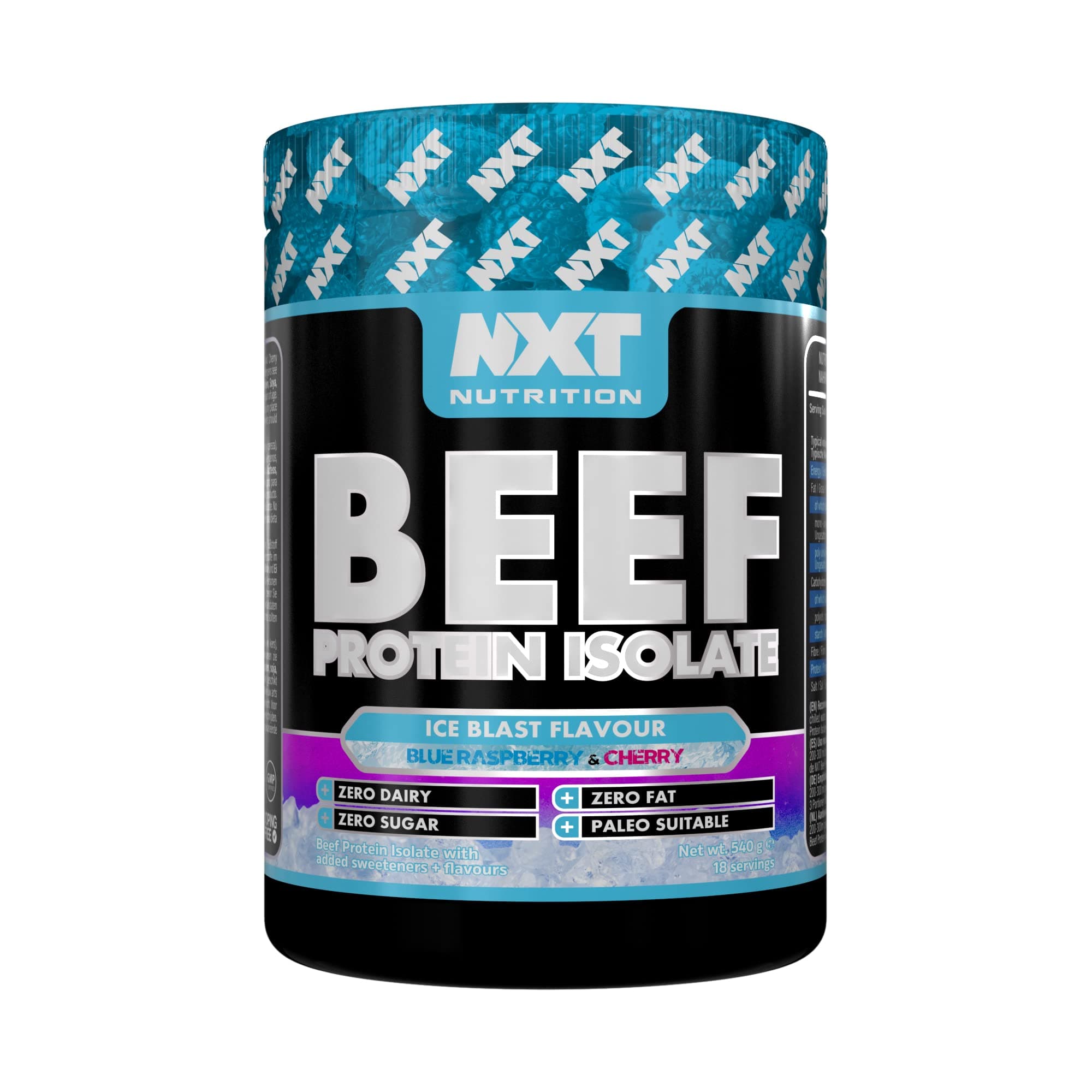NXT Beef Protein Isolate Blue Raspberry & Cherry Ice Blast 540G 18 Servings