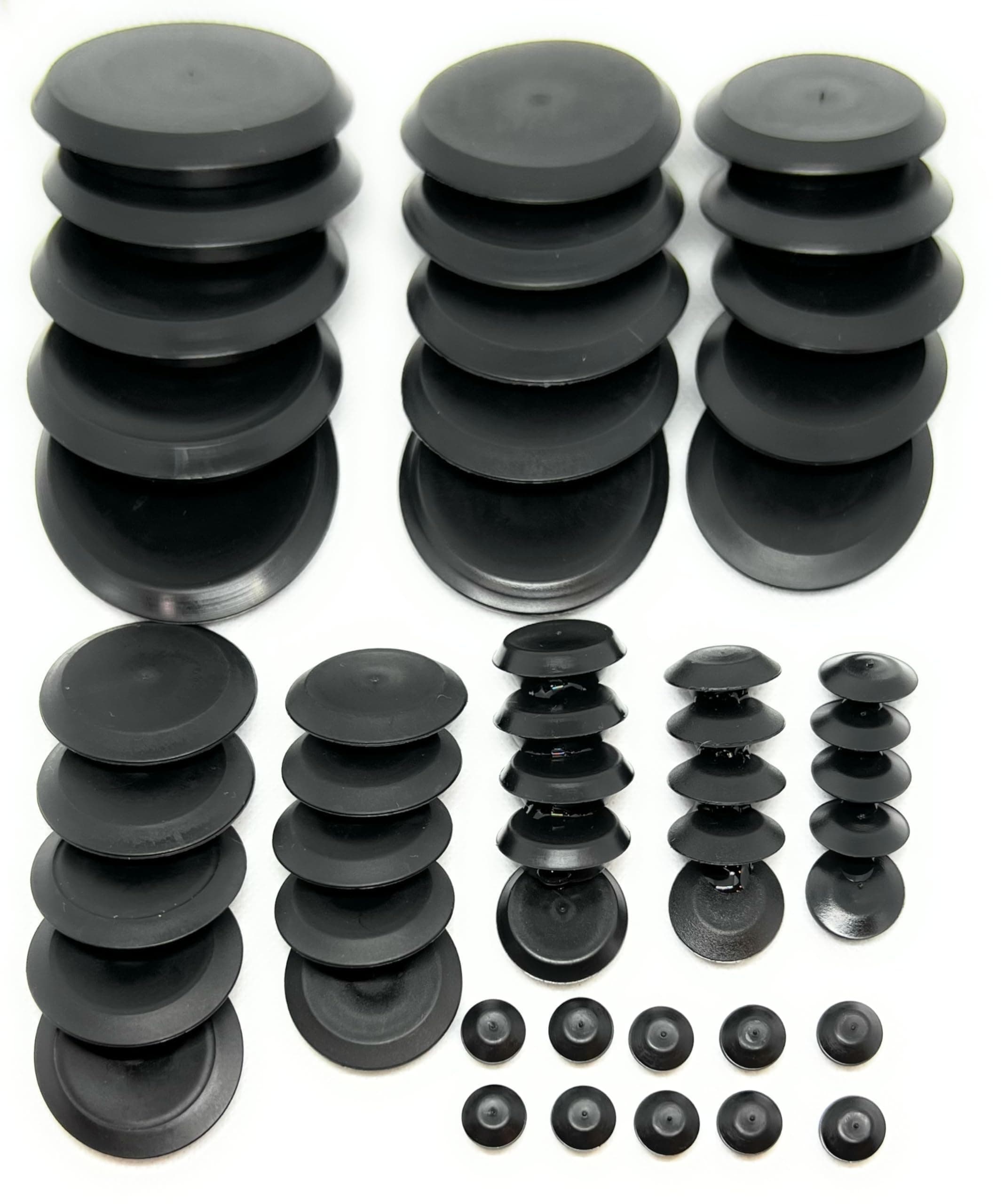 50-Piece Plastic Plug Set - Auto Body Plugs for Round Holes - Sheet Metal & Hole Plugs - Automotive
