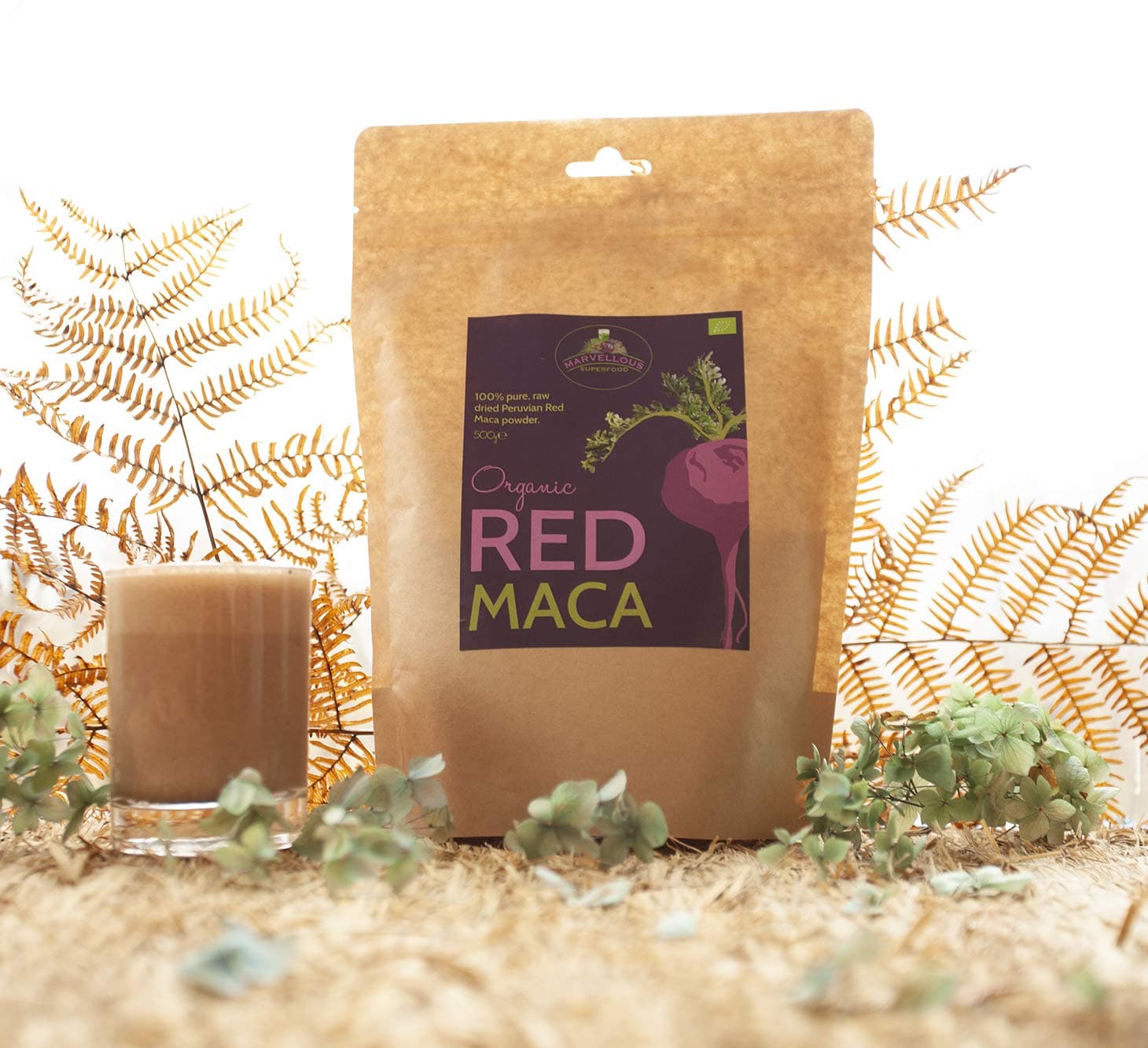 Organic Raw Red Maca Powder High Quality Pure Peruvian Maca Powder Hormone Balancing 500 Grams