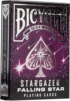 Stargazer Falling Star Playing Cards - 1 Deck, Air Cushion Finish, Professional, Superb Handling & Durability, Great Gift For Card Collectors, Black