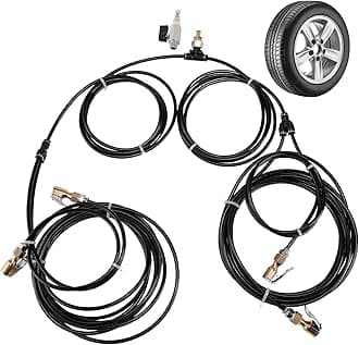 4 Way Tire Inflation System with Closed Flow Chuck for Car Trucks Off Road Vehicles-Compatible with HPA Tanks and Compressors