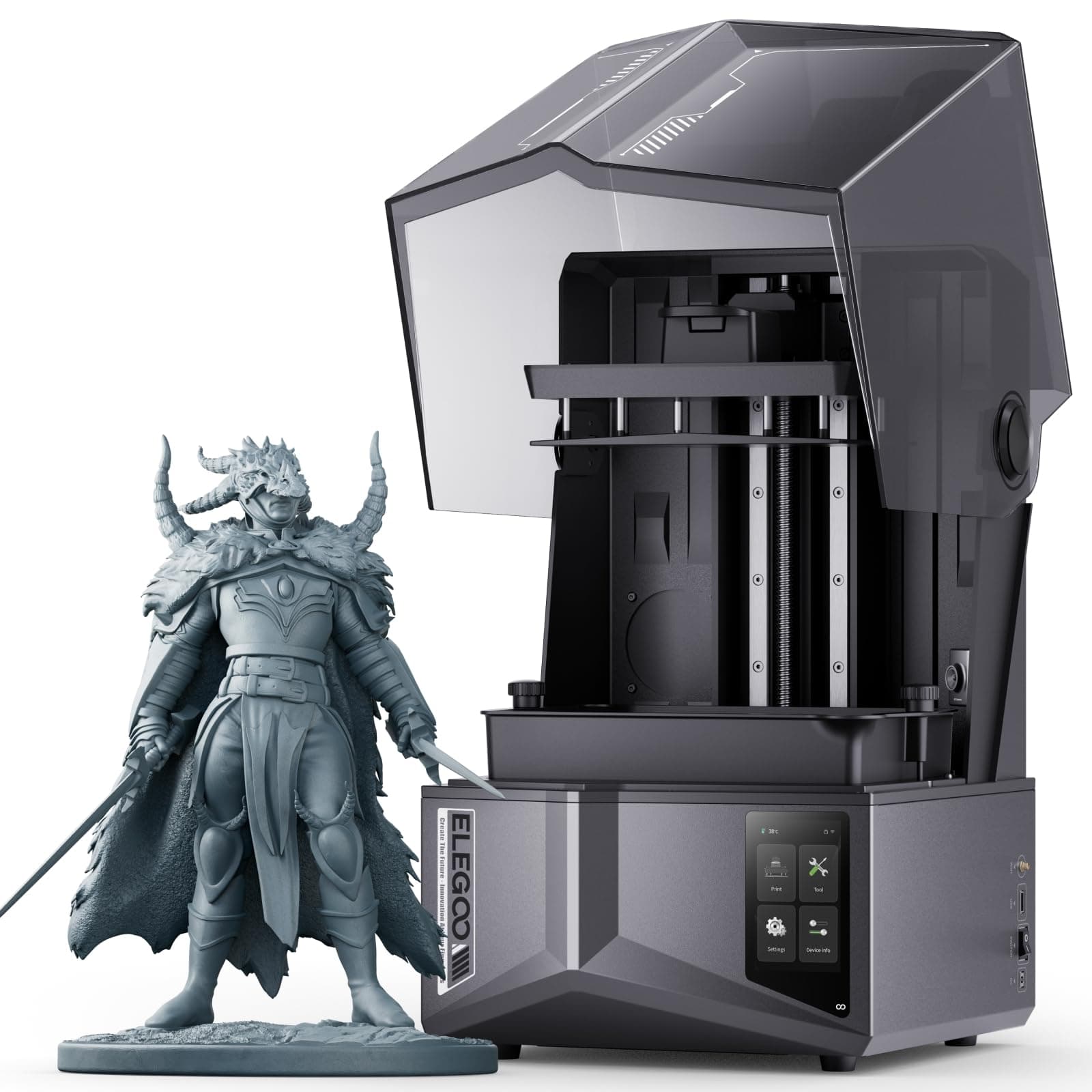 Saturn 4 Ultra 12K Resin 3D Printer, with Smart Automatic Leveling, 10-Inch 12K Monochrome LCD, 150mm/h Faster Printing Speed,8.62 × 4.84 × 8.66 Inch Printing Size