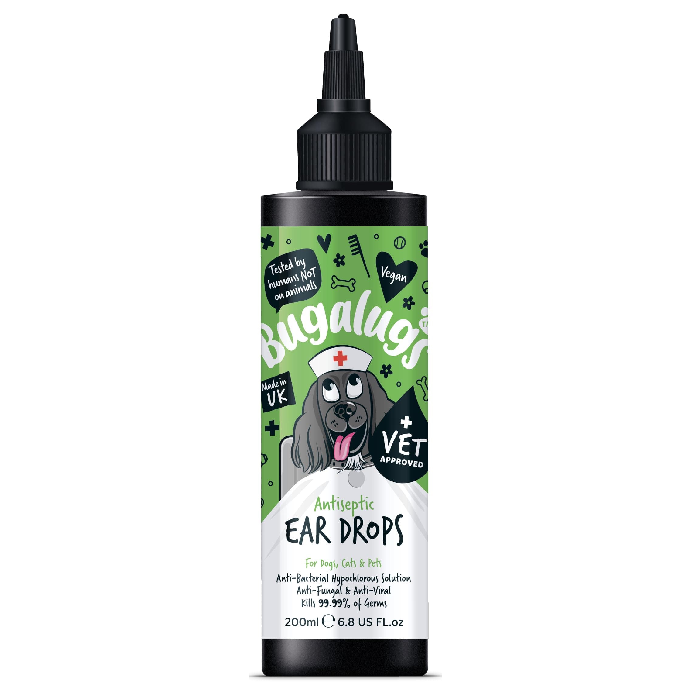 Bugalugs Antiseptic Ear Drops for Pets - 200ML