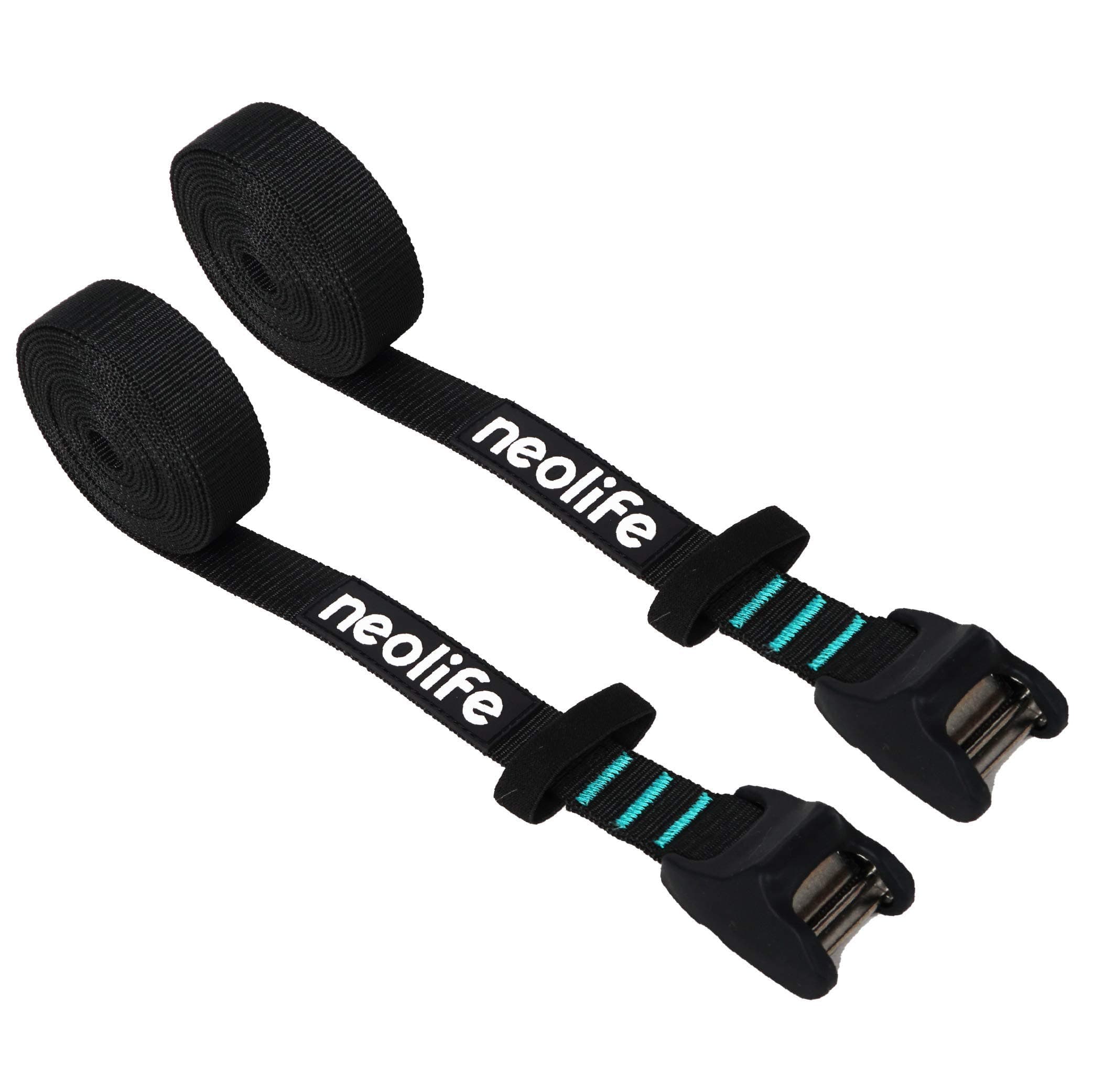 Neolife Rack Strap Tie Down Cam Straps for Surfboard SUP Paddleboard Kayak Snowboard and Canoes, 9/12/15 Feet (Pair)