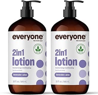 Everyone Nourishing Hand and Body Lotion, 32 Ounce (Pack of 2), Lavender and Aloe, Plant-Based Lotion with Pure Essential Oils, Coconut Oil, Aloe Vera and Vitamin E