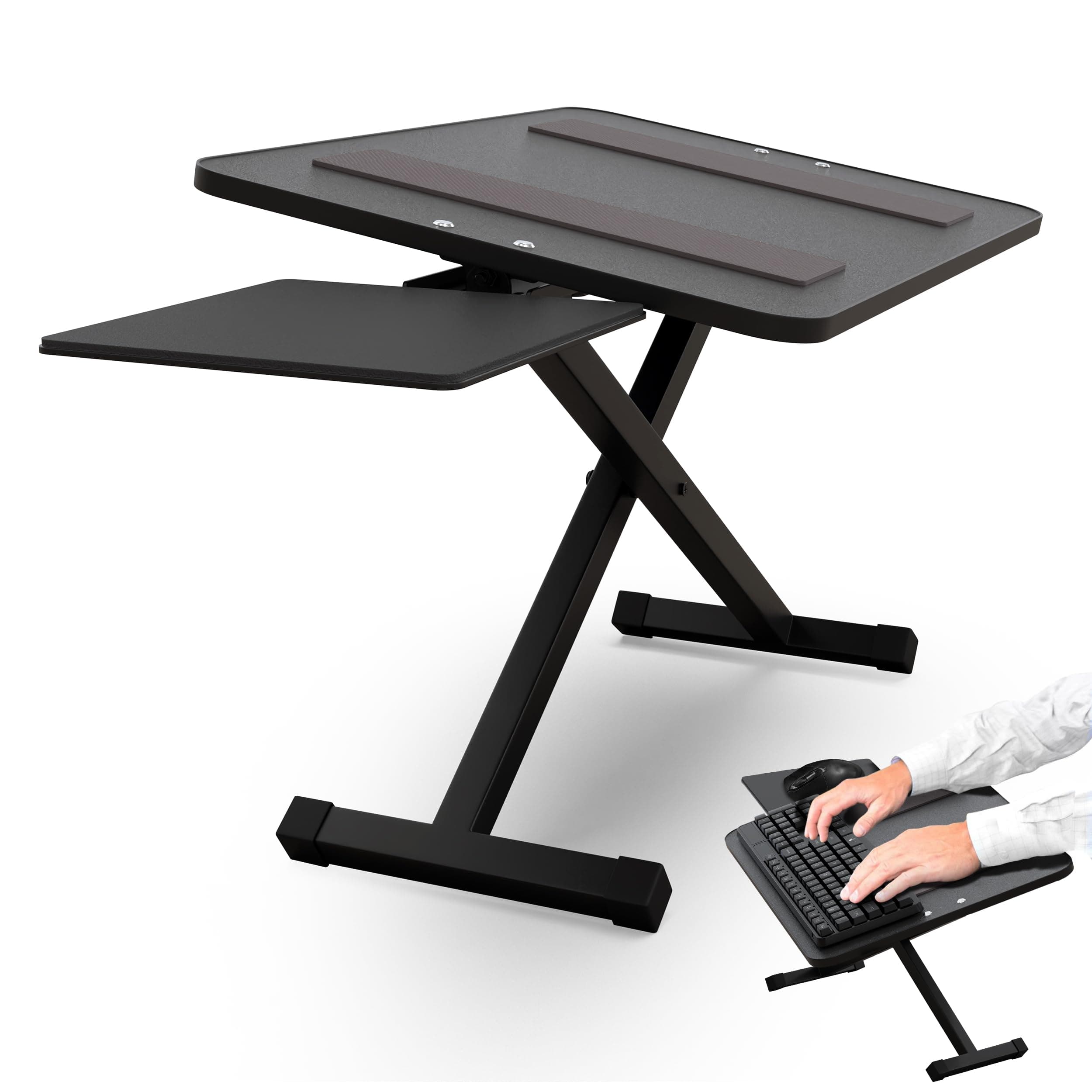 KT3 Ergonomic Adjustable Height & Negative Tilt Computer Keyboard and Mouse Stand for Standing. sit Stand up Riser on Desk Platform Lift Raise Keyboards to Standing Above Desk