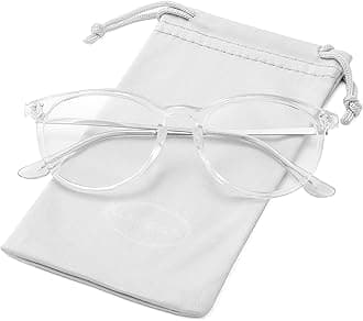Non Prescription Clear Lens Fake Glasses for Women Men Retro Round Plastic Frame Eyeglasses