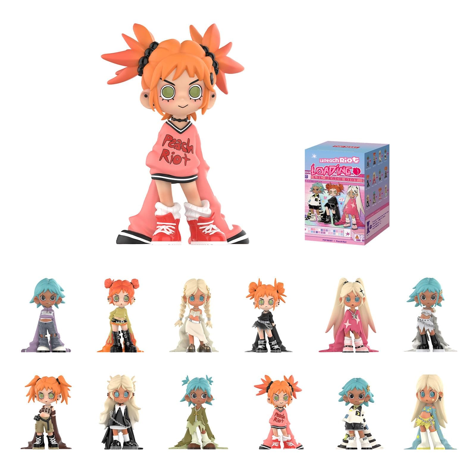 Lil Peach Riot Loading Series Figures, Blind Box Figures, Random Design Action Figures Collectible Toys Home Decorations, Holiday Birthday Gifts, Single Box