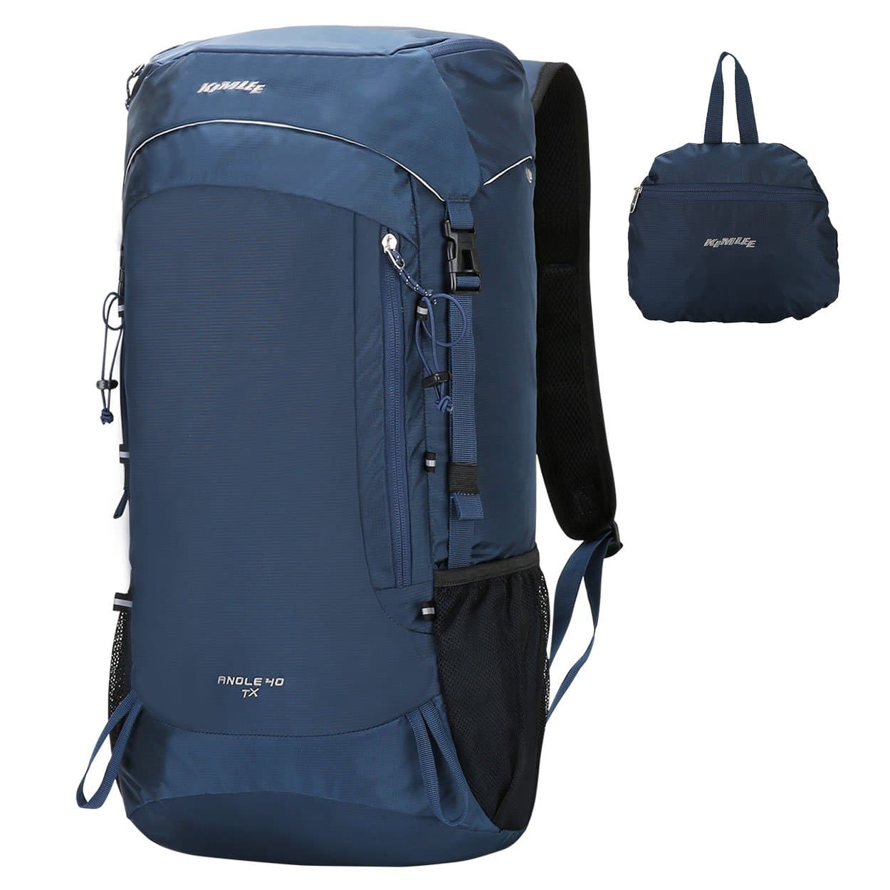 KIMLEE 40L Hiking Backpack Ultra Lightweight Multi-functional Water Resistant Foldable Travel Rucksack for Outdoor Mountaineer Camping Traveling Trekking Blue