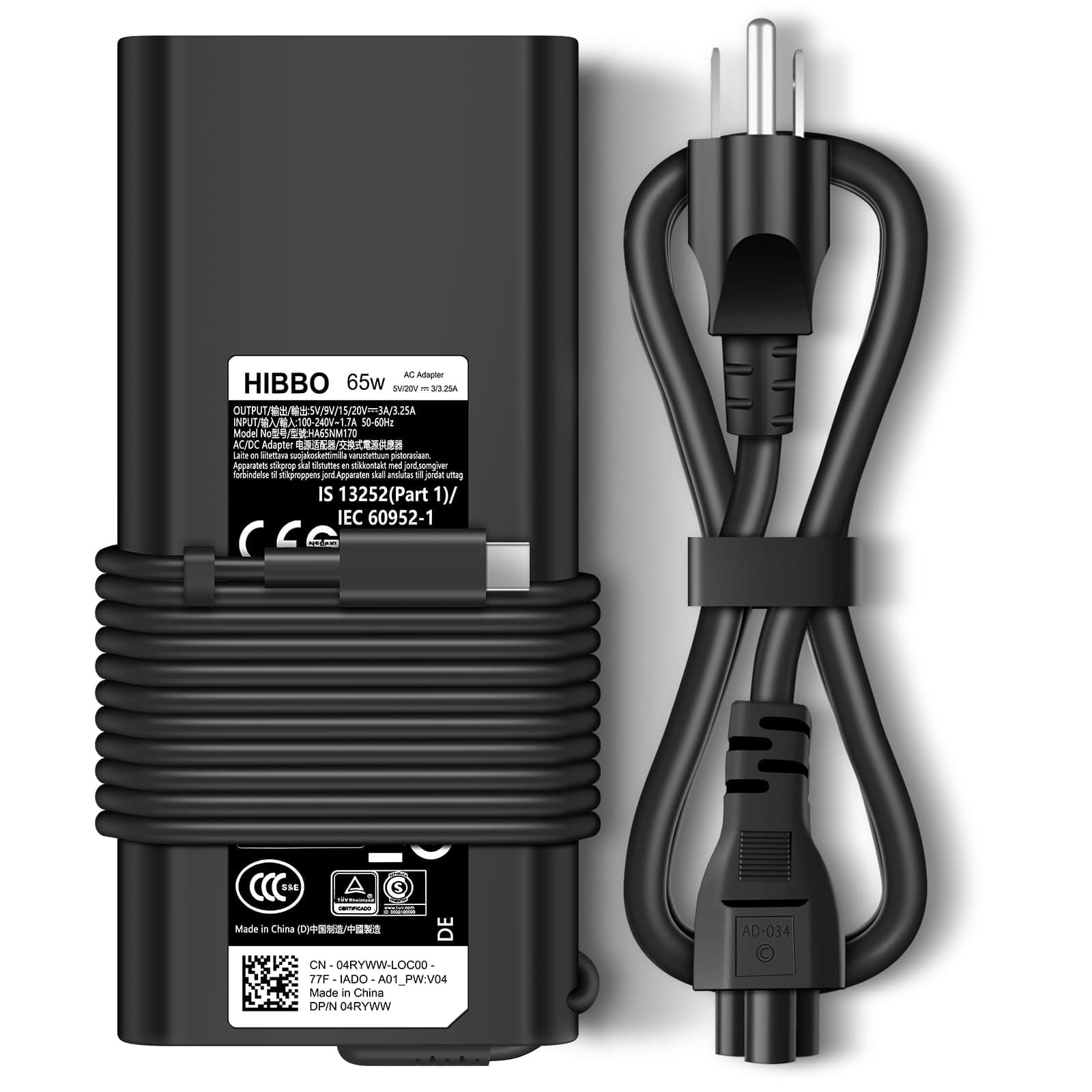 Charger for HP Laptop Computer 65W 45W USB C Fast Power Adapter, Type C Power Cord Supply