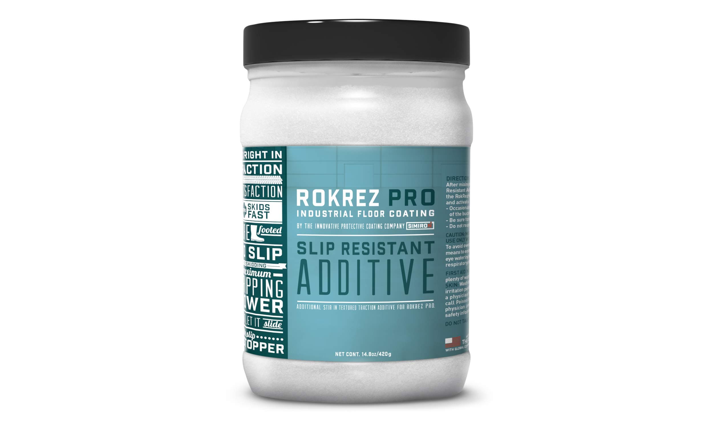 RokRez Pro Non-Slip Additive- Easy Application- Clear Finish- 1 lb Jar