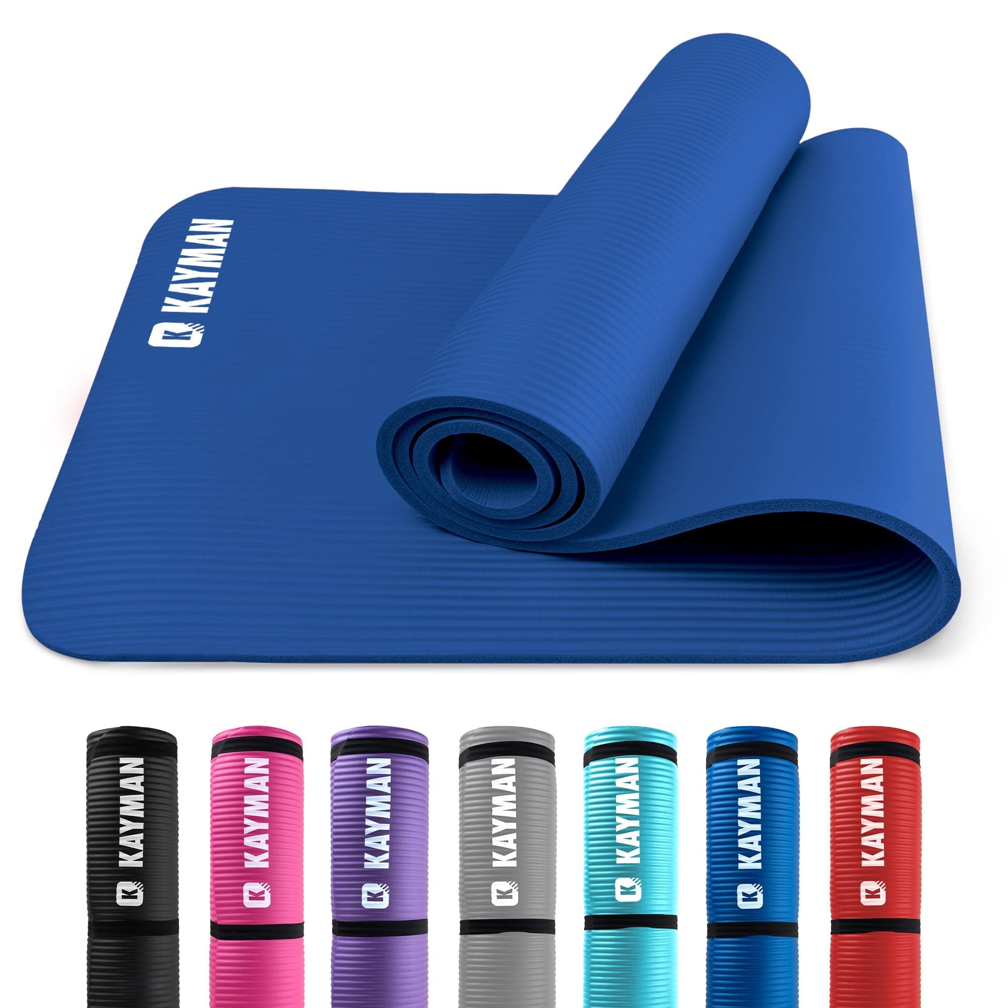 KAYMAN Yoga Mat – Multi-Purpose Extra Thick Foam Exercise Mats – Ideal Floor Mat for Pilates, Stretching, Resistance Workout & Therapy – Home & Gym Equipment Accessory