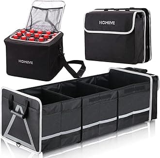 HOMEVE Extra Large Collapsible Trunk Organizer With Cooler Bag,3 Compartments...