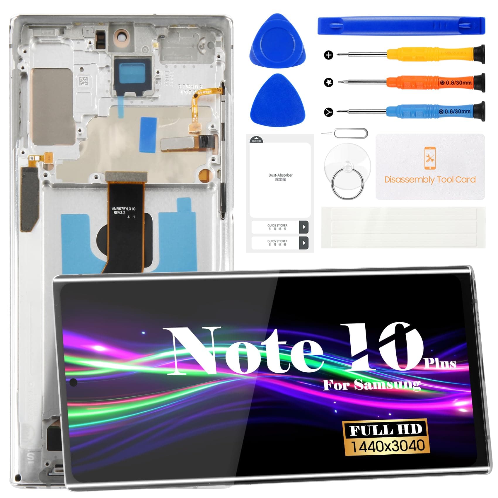OLED for Samsung Note 10 Plus Screen Replacement for Samsung Galaxy Note 10 Plus 4g/5g LCD Screen for Galaxy SM-N975 SM-N976 LCD Touch Screen Digitizer Assembly Repair Kits with Frame (White)