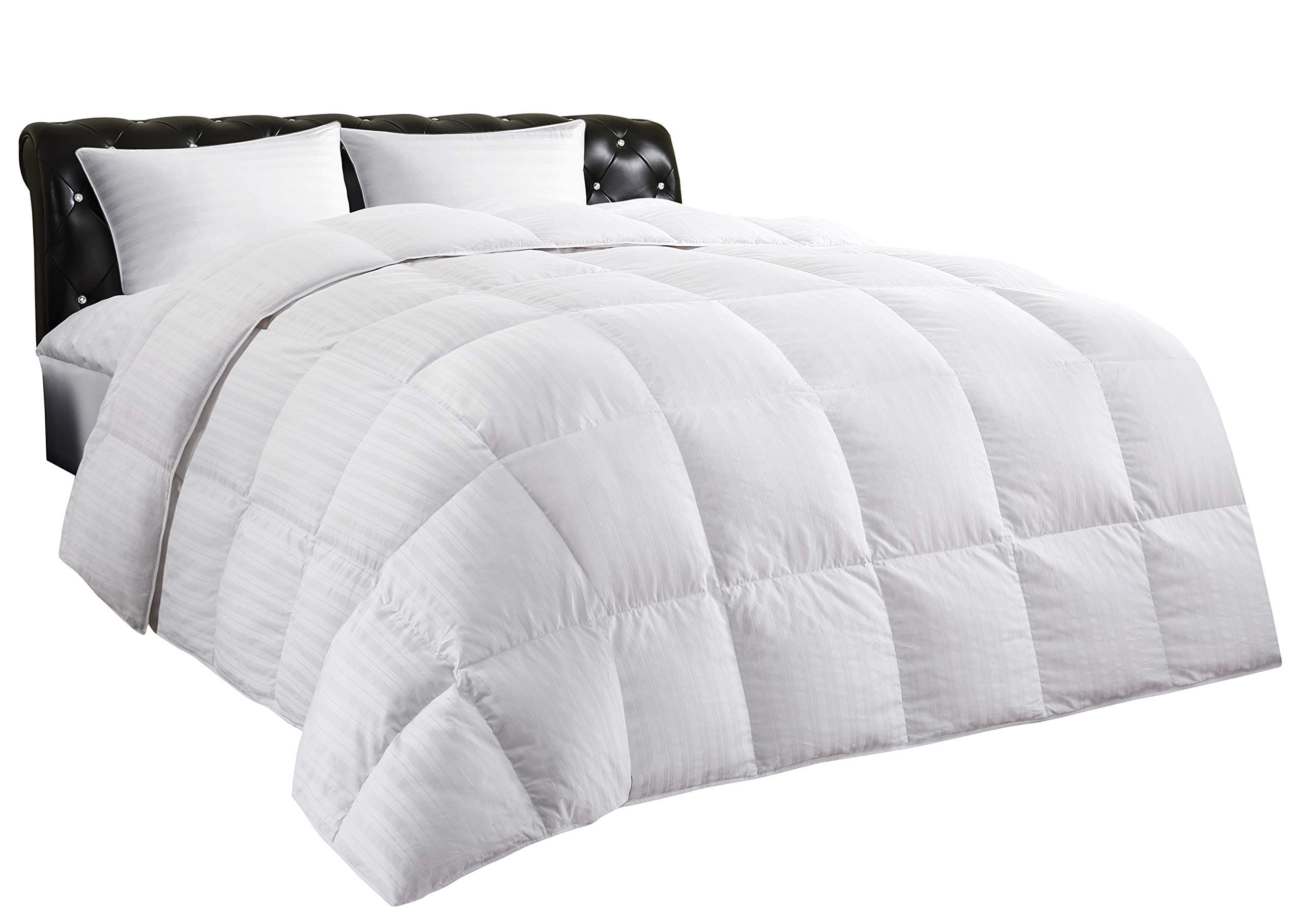 Allrange Luxury White Down Comforter, 100% Cotton, 600 Fill Power, Box Quilted Duvet with Corner Tabs, 300 Thread Count, Down Proof Shell, Soft Comfortable Quilt, Machine Washable, King Size