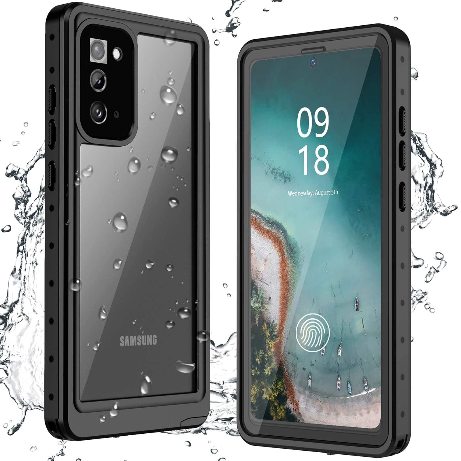 ANTSHARE for Samsung Galaxy Note 20 Case Waterproof, Built in Screen Protector 360° Full Body Heavy Duty Protective Shockproof IP68 Underwater Case for Samsung Galaxy Note 20 6.7inch(Black)
