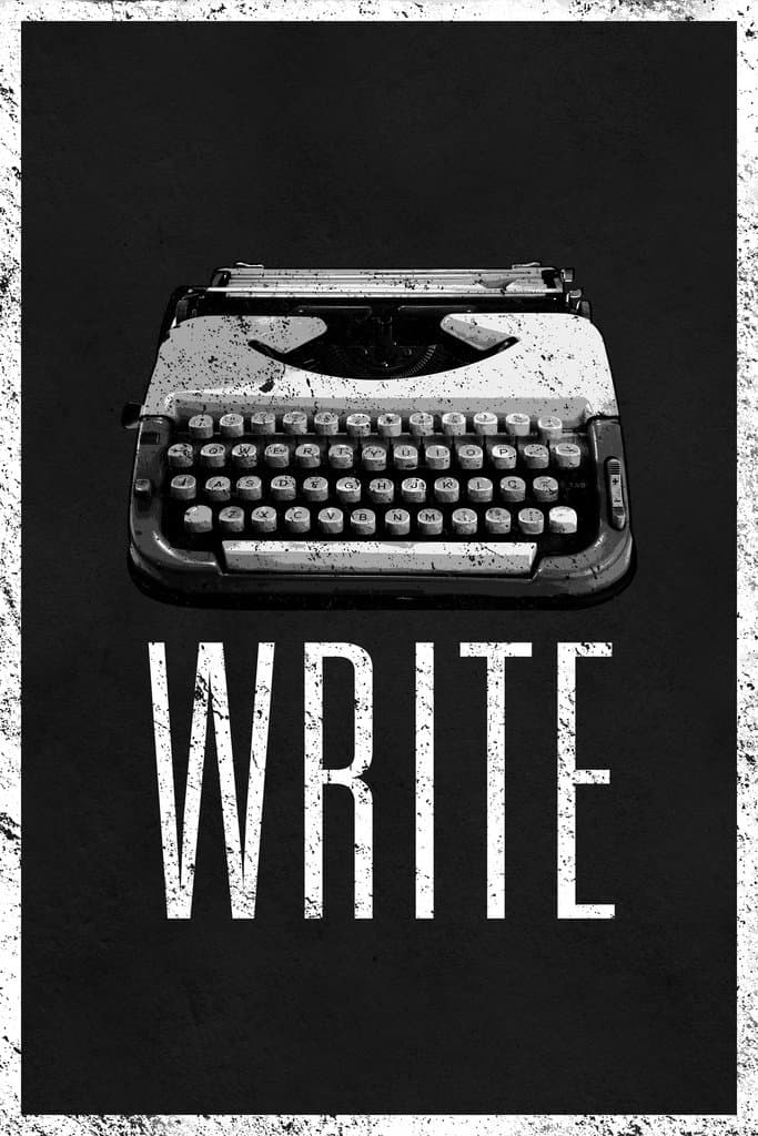 Write Poster Writer Decor Retro Writers Manual Typewriter Famous Authors Posters For Classroom Black White Writing Cool Wall Art Print Poster 12x18