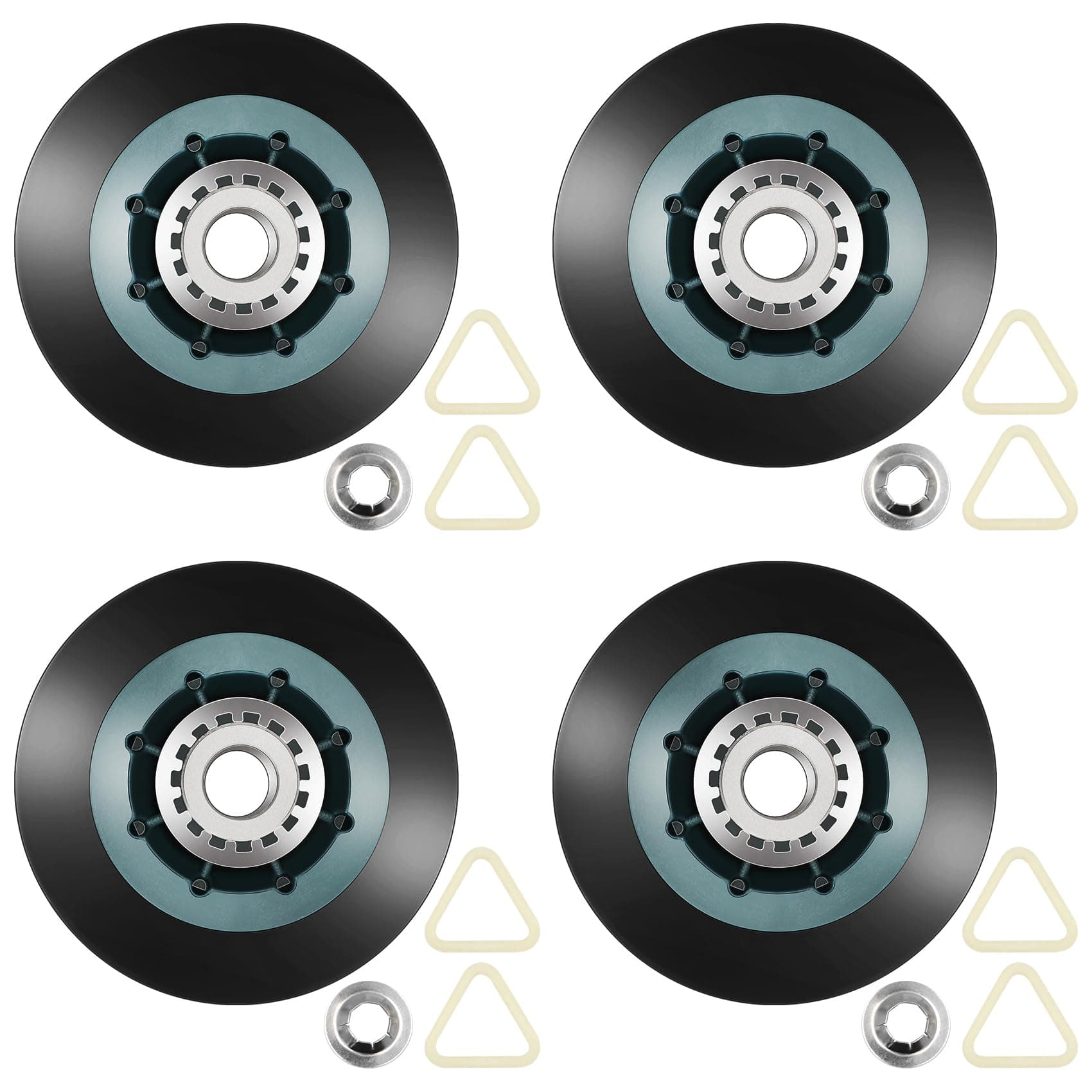 WPW10314173 W10314173 Dryer Drum Support Roller Kit Dryer Drum Rollers Replaces W10314171 8536973 8536974 AP6019303 PS11752609 Suitable for maytag kenmore whirlpool kitchenaid Dryers-4PCS