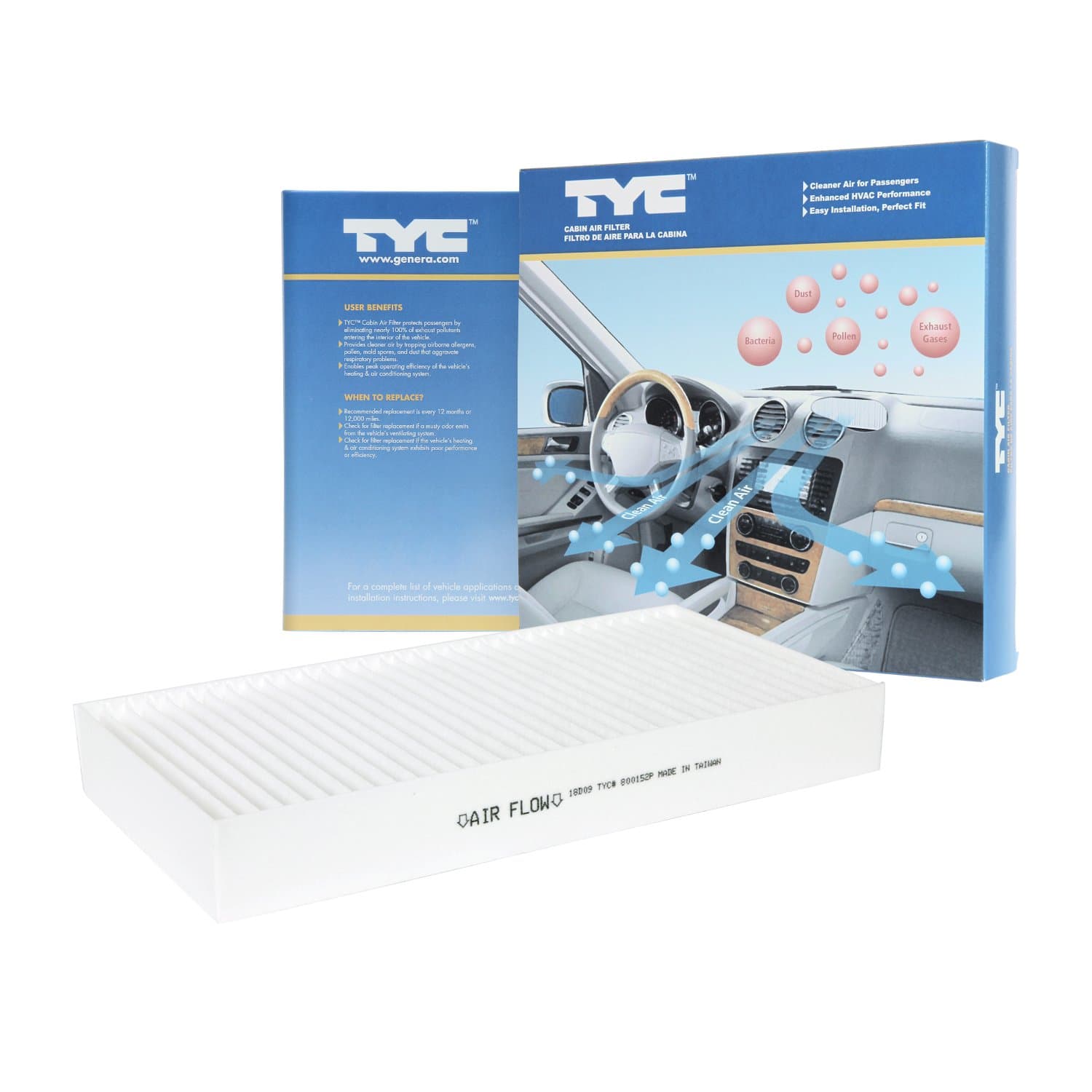 TYC Cabin Air Filter Compatible with 2001-2010 Chrysler PT Cruiser