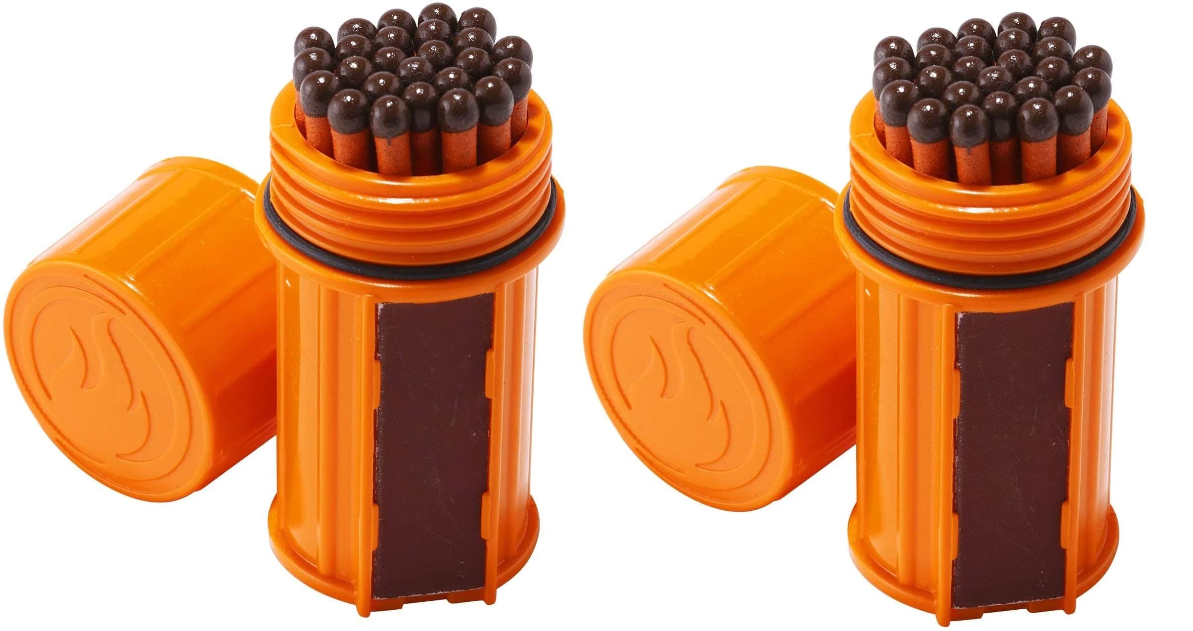 UCO Stormproof Match Kit with Waterproof Case, 25 Stormproof Matches and 3 Strikers - Orange(2-Pack)