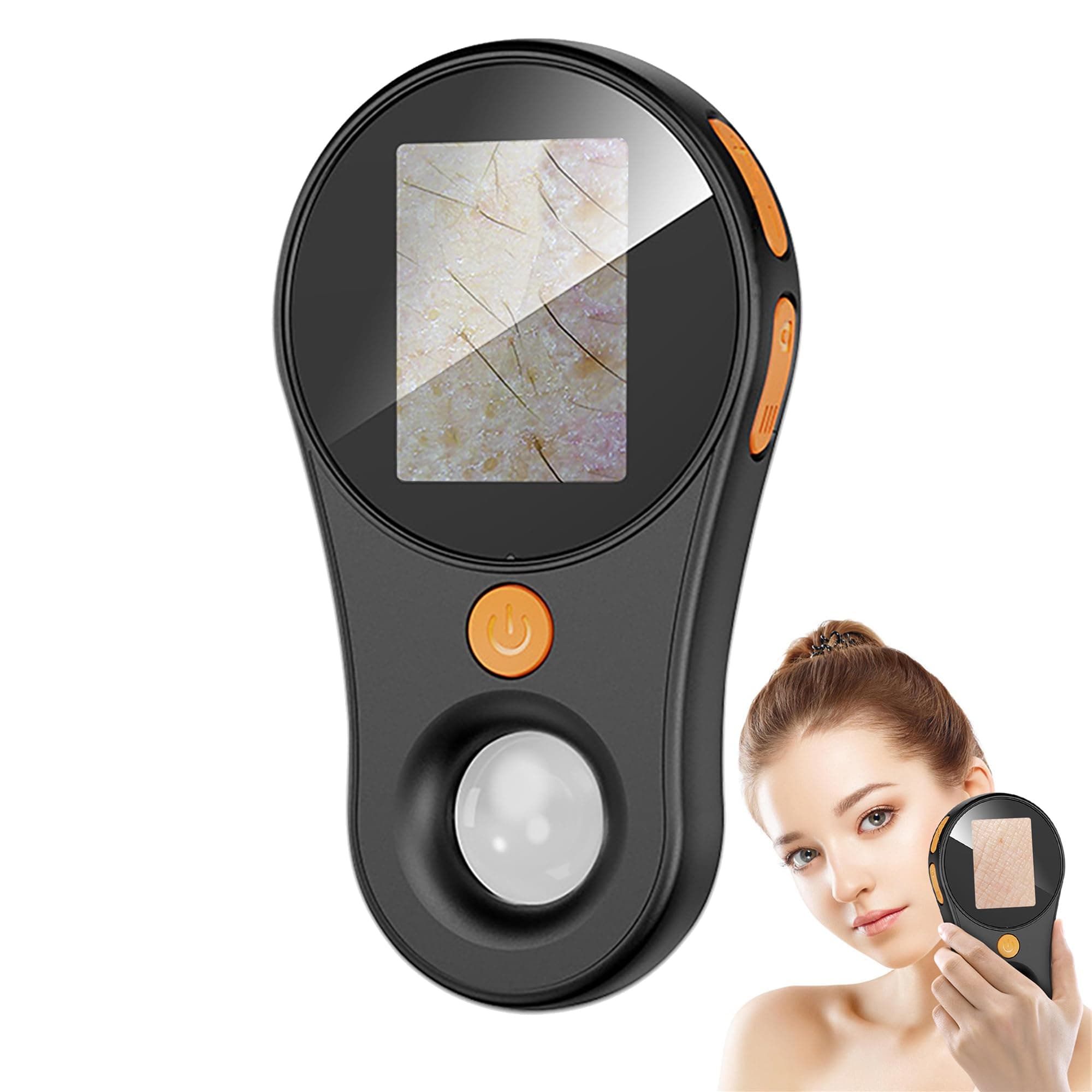 Handheld Dermatoscope Skin Analyzer Machine, Wireless Portable Digital Microscope with 1080P IPS Screen 8 LEDs, 500X Magnifier, for Scalp/Hair Trichomes Facial Skin Dermatoscope