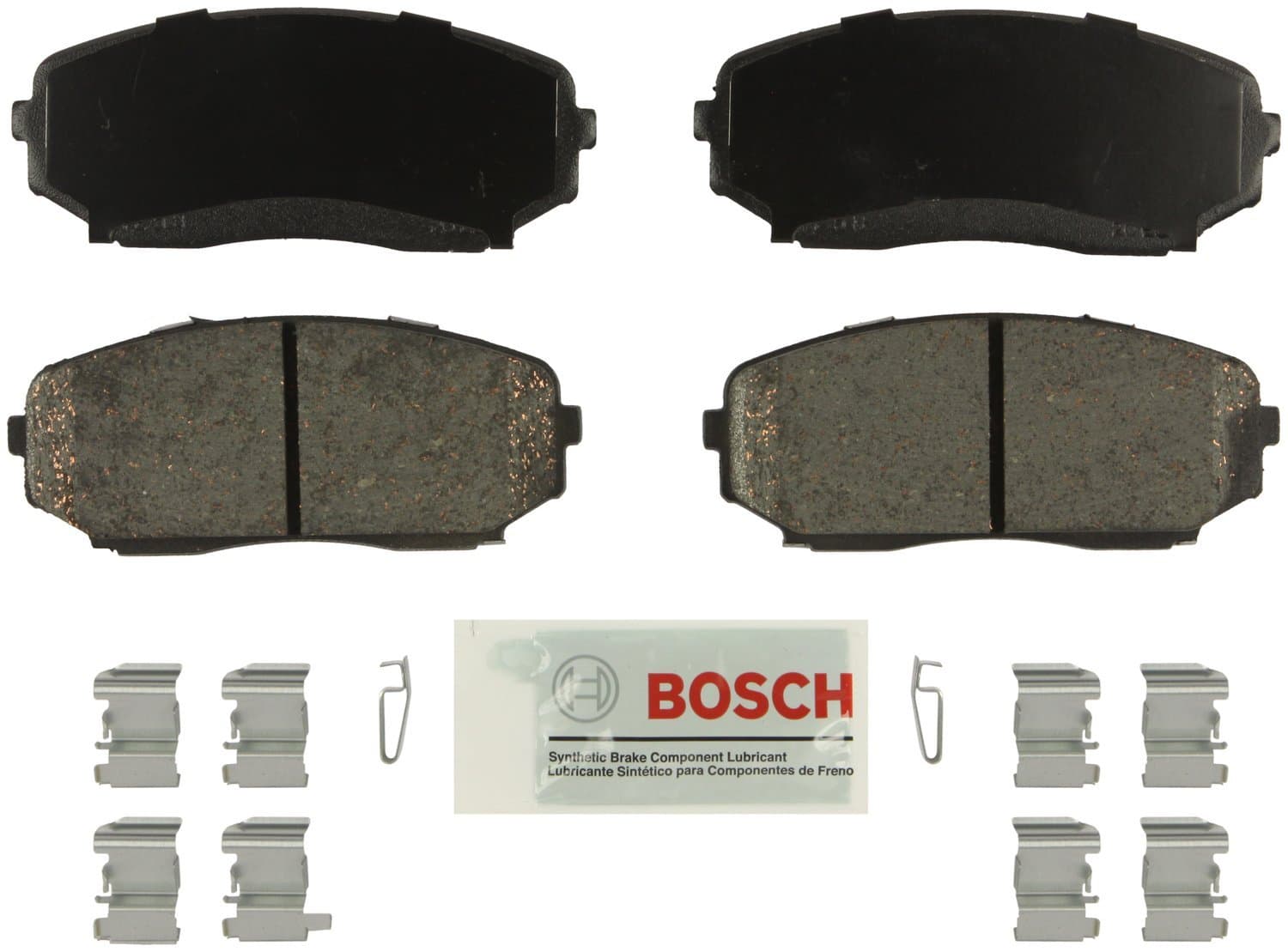 BE1258H Blue Ceramic Disc Brake Pad Set With Hardware - Compatible With Select Ford Edge; Lincoln MKX; Mazda CX-5, CX-7, CX-9; FRONT
