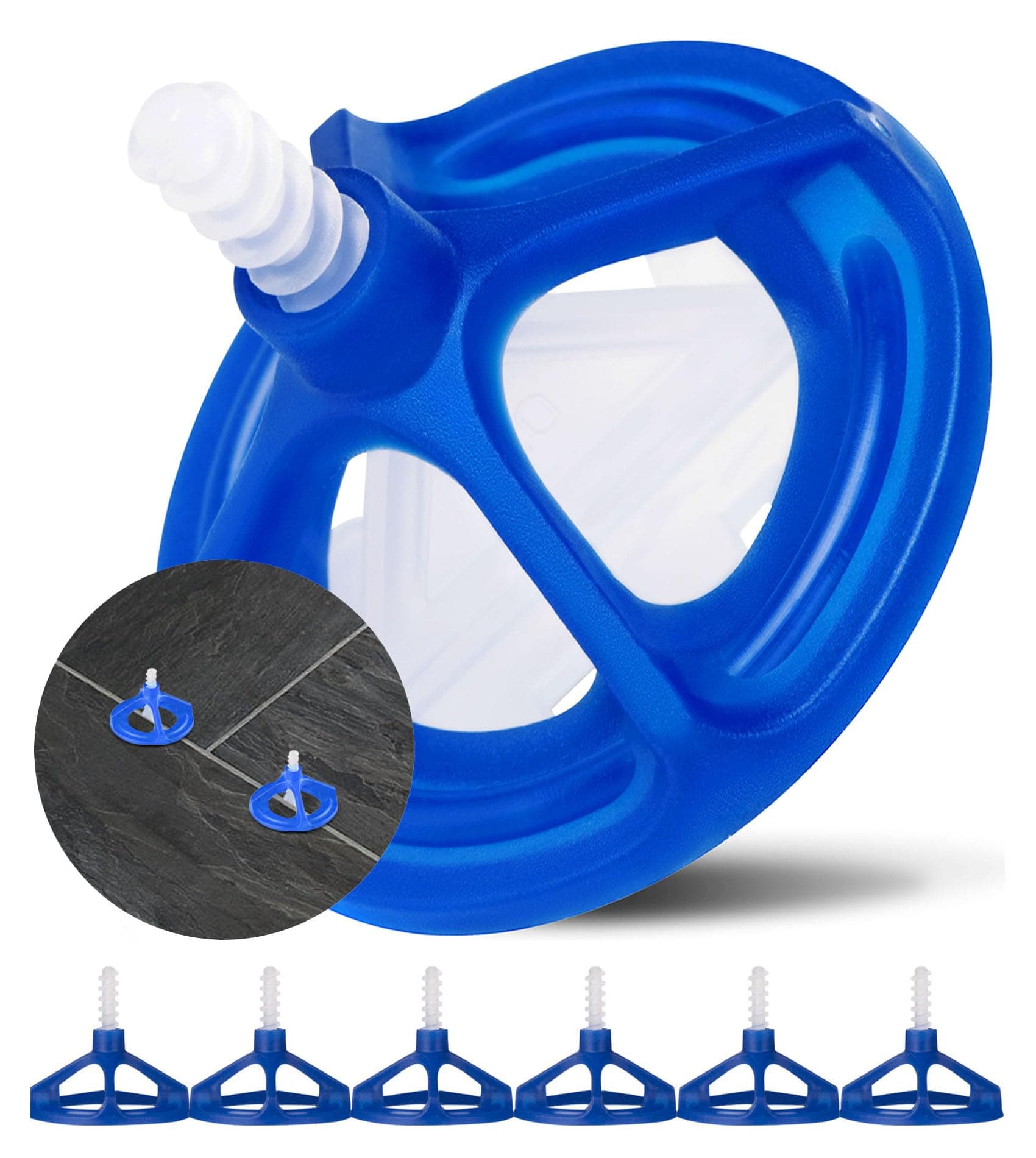 Deuvuo Tile Leveling System 3mm, 300 Pcs Revolutionary 3mm Tile Spacer Levelling System, 200 Screws & 100 Nuts, Tile Installation Tool for Stones and Floors