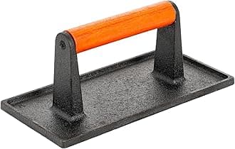 Sungmor Heavy Duty Cast Iron Grill Press, 8.7" x 4.3" Rectangel Burger Press Bacon Smasher with Wood Handle, Meat Steak Weight for Blackstone Grill,Outdoor Griddle, Kitchen Barbecue Press Tool