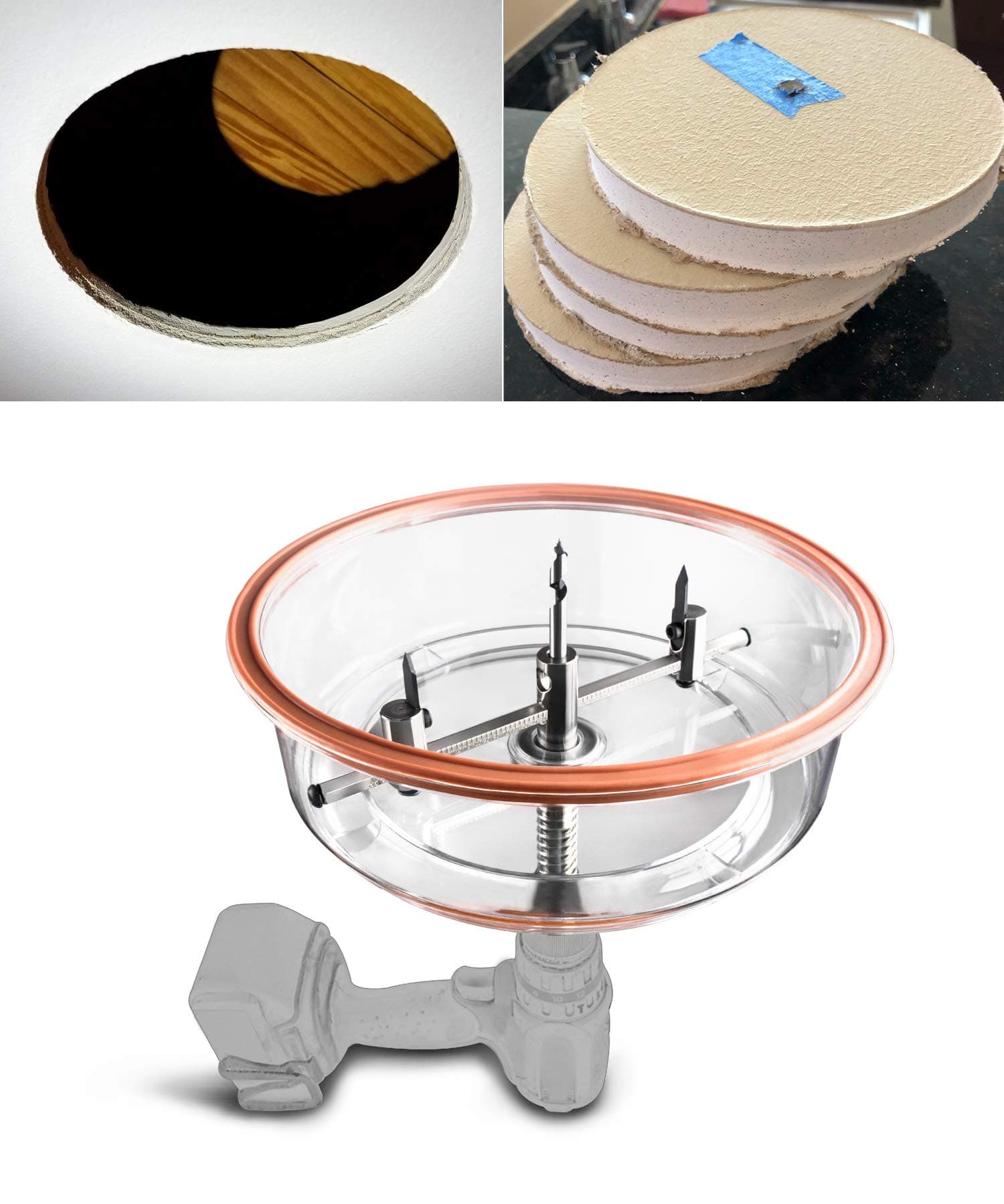 QWORK® 1-5/8" to 8" (40-200mm) Adjustable Hole Cutter Hole Saw for Recessed Lights Ceiling Speakers Vent Holes on Sheetrock Drywall Plaster Ceiling Tile Soft Acoustic Tile Plastics Wood