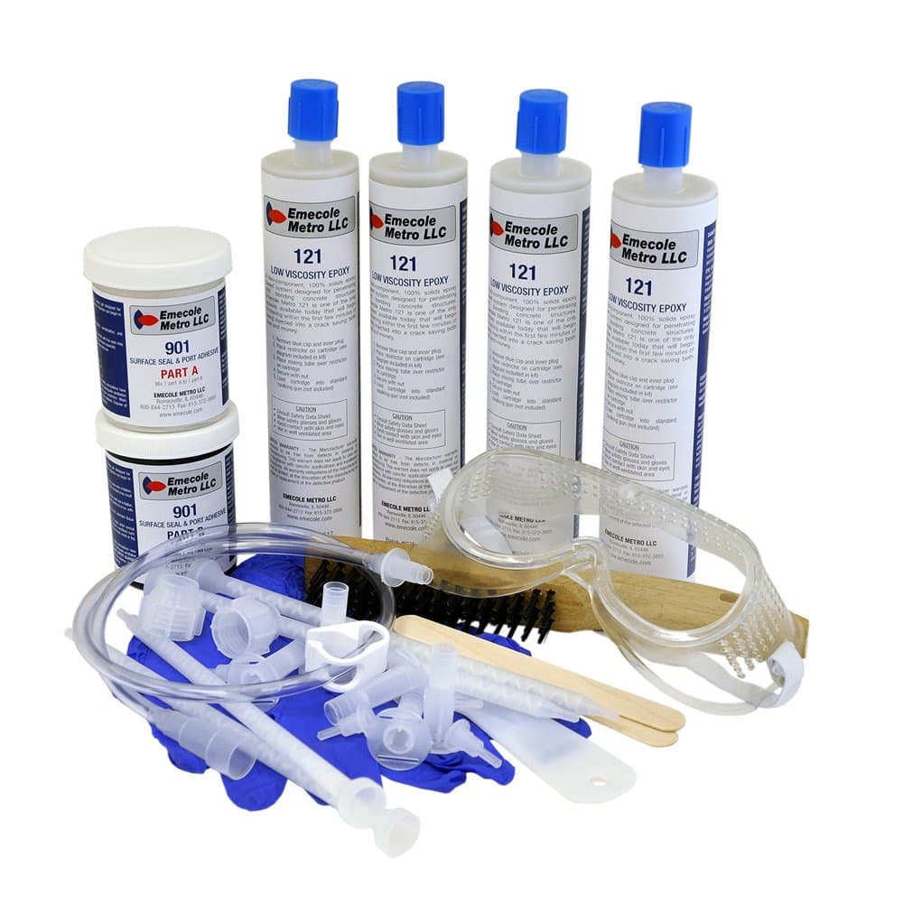 DIY Structural Basement Wall Crack Repair Kit (10 ft.) for Homeowners - Repair Poured Concrete Foundation Wall Cracks, the Waterproofing Contractor’s Preferred Solution