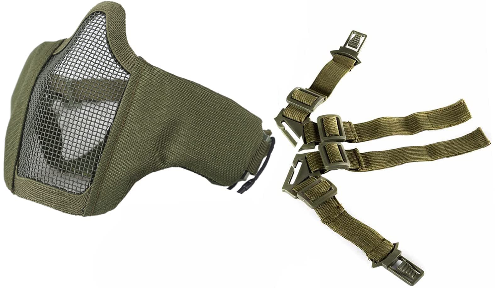 OneTigris 6" Foldable Half Face Mesh Mask Military Style Comfortable Adjustable Tactical Lower Face Protective Mask