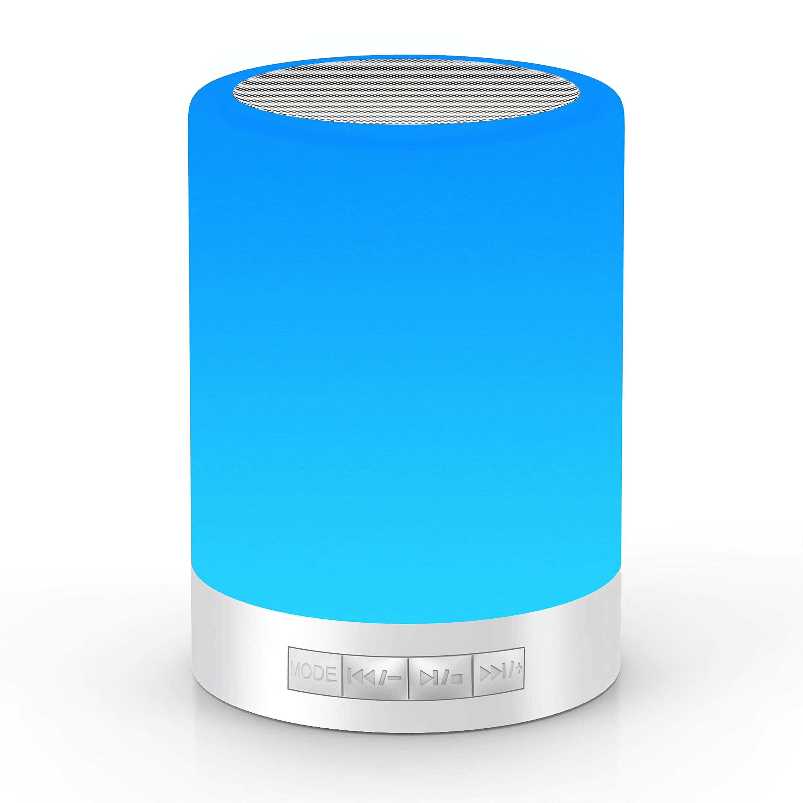 Homcasito Table Lamp, Touch Sensor Bedside Lamps Dimmable Warm White Light Color Changing Night Light Bluetooth Speaker for Kids,Party,Bedroom,Camping Gift