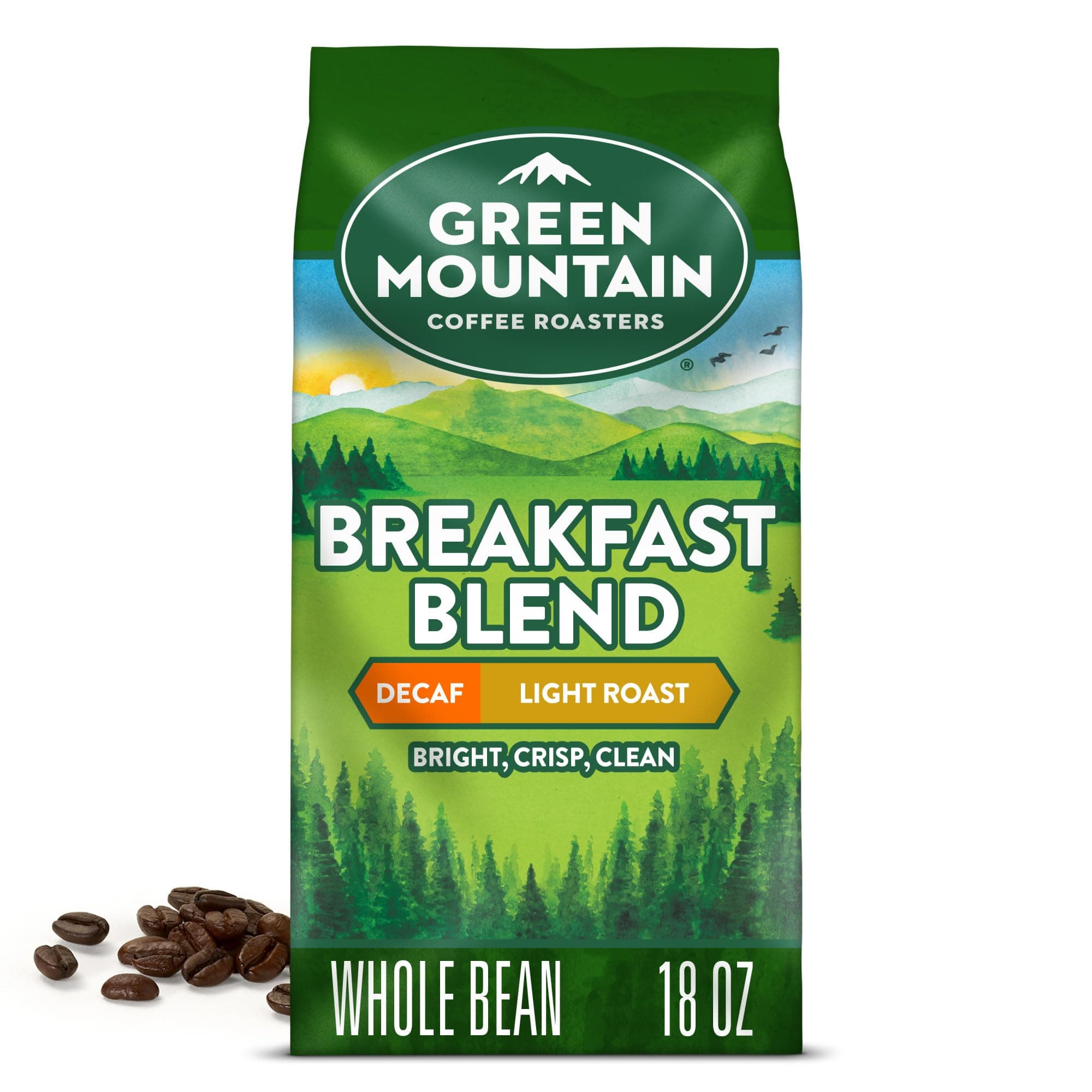 Breakfast Blend Decaf, Whole Bean Coffee, Bagged 18 oz