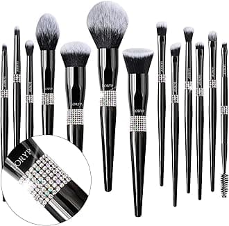 LORYPMakeup Brushes Set -13pcs Diamond Foundation Eye Shadows Eyeliner Brush Concealers Make Up Brush Set for Women (Crystal-Black)
