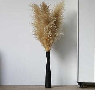 AETVRNI 16" Tall Black Ceramic Vase,Floor Vase for Pampas Grass,Minimalist Tall Skinny Vases for Home Decor,Entryway,Bookshelf,Fireplace,Shelf Decorative,Black 40cm