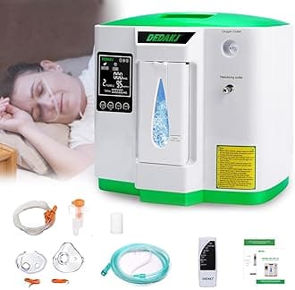 Oxygen Machine 2-9L / min, 30%-90%, with Remote Control, Atomise, Accumulated Time Adjustment for Home and Travel（2AW）