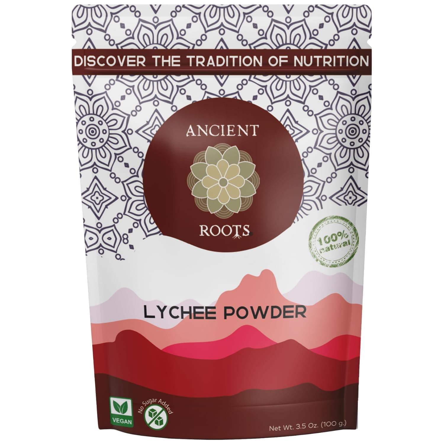 Ancient Roots Freeze-Dried Lychee Fruit Powder – 100% Organic, All-Natural Food Coloring, Rich in Antioxidants, No Added Sugar or Preservatives, 25 Servings (3.5 oz)
