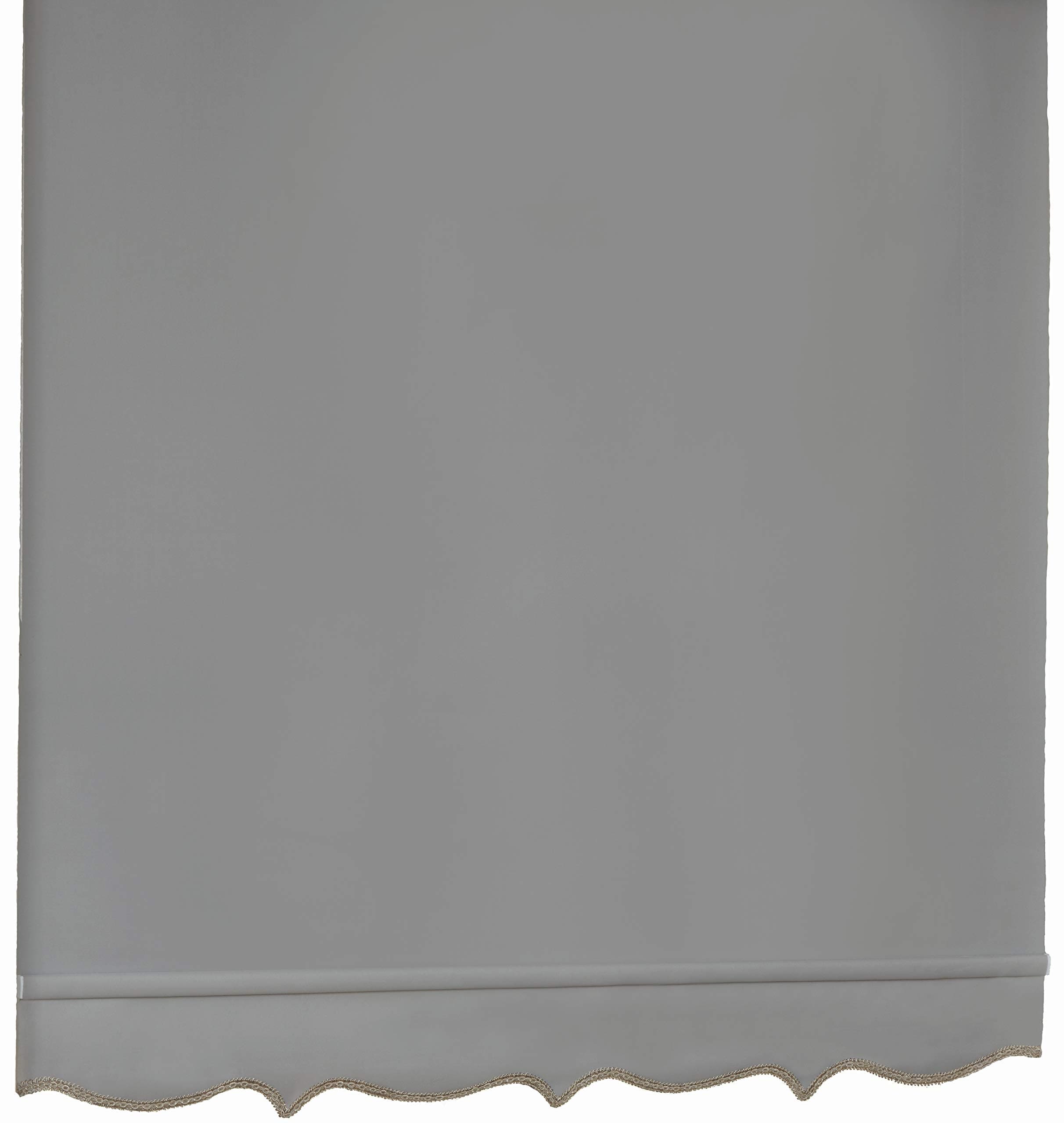 Decorative Scallop Edge Grey 60cms Wide (Approx) Roller Blind By Whitehouse Aurora