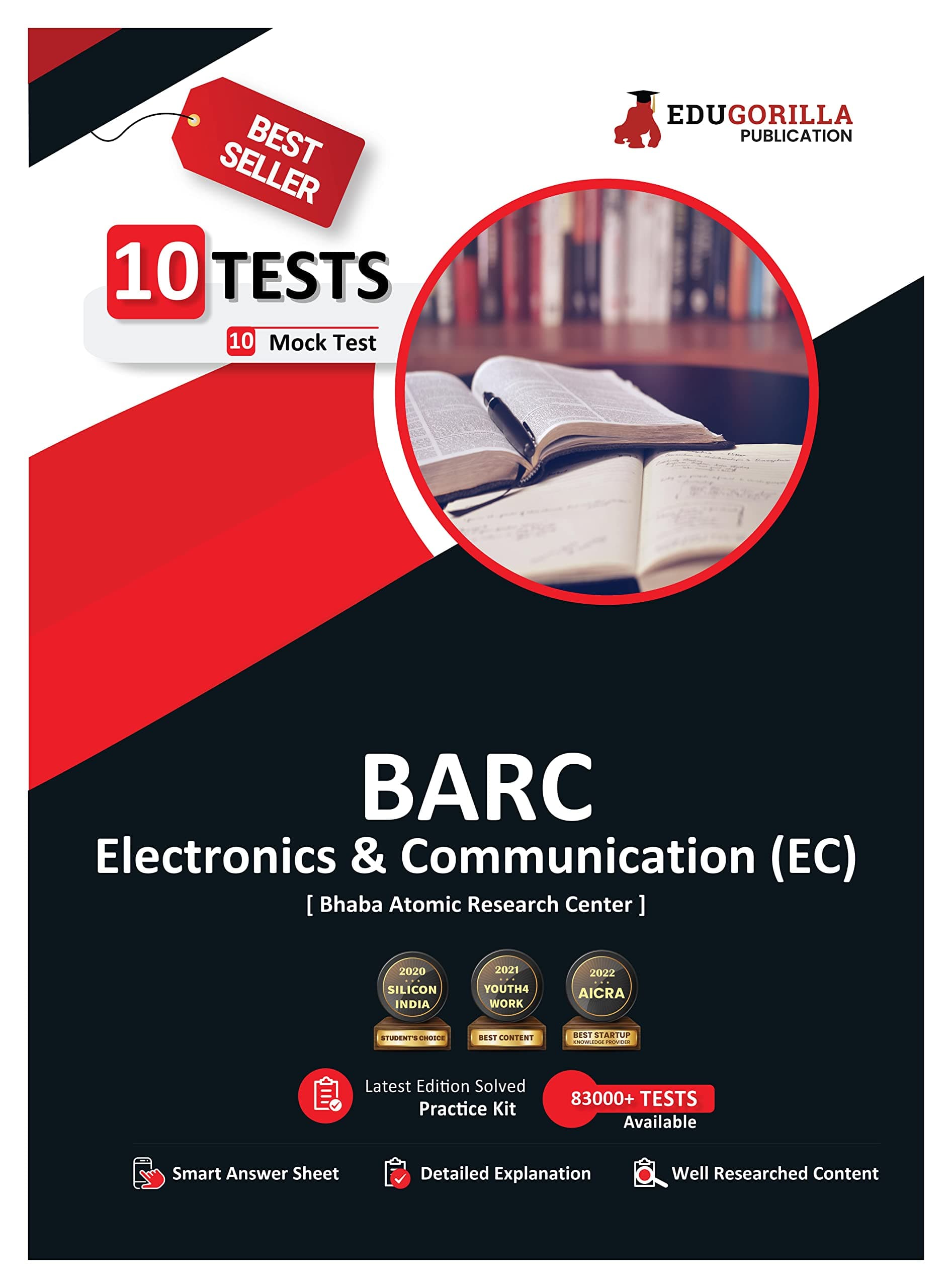 BARC Electronics and Communication (EC) Exam 2024 (Bhabha Atomic Research Centre) - 10 Full Length Mock Tests (1000 Solved Questions) with Free Access To Online Tests