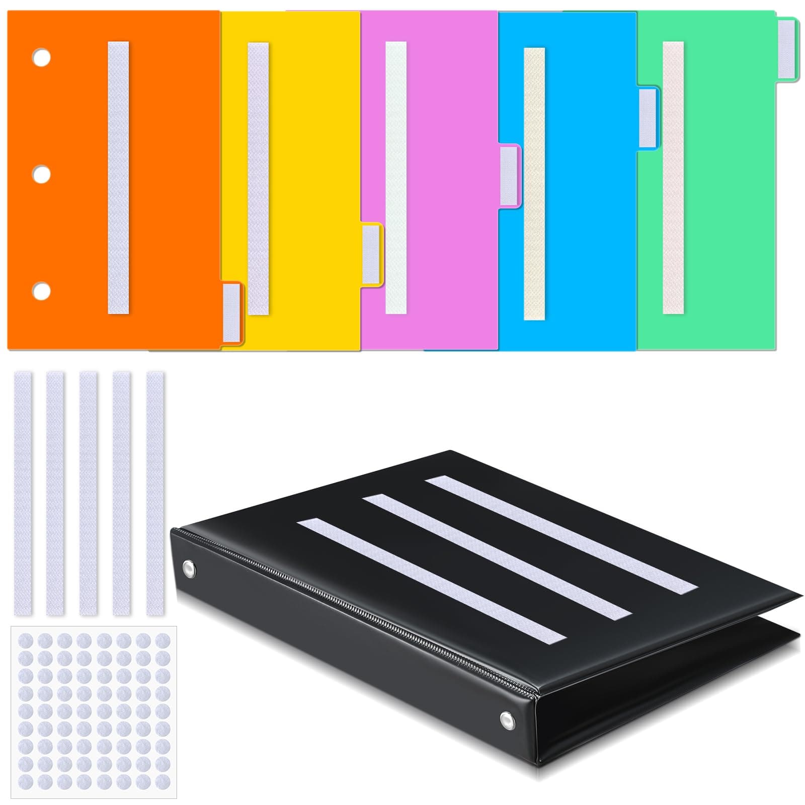 246 pcs PECS communication book small tools visual program picture cards included 3 rings PECSBinder dividers 100 adhesive labels 5 card dividers 40 hook loop strip 200 dots for children
