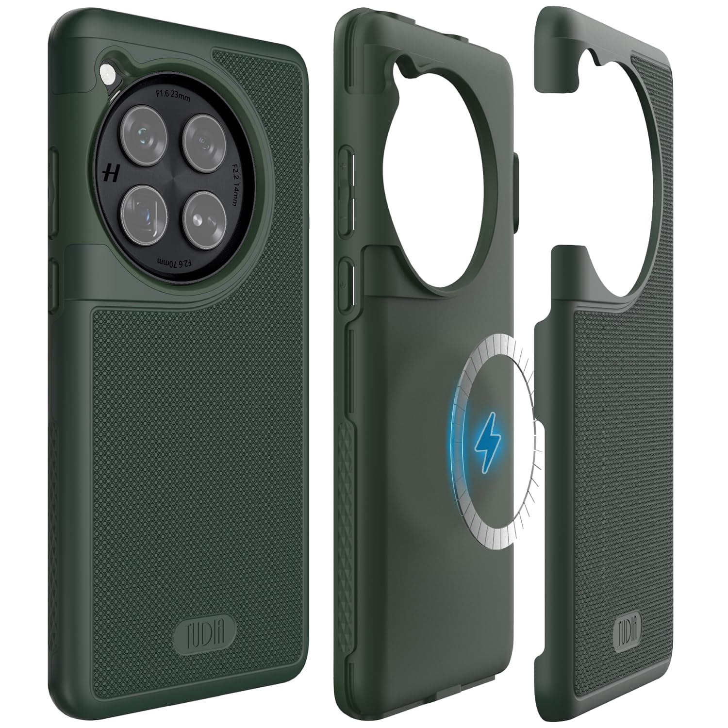 DualShield Grip Designed for OnePlus 12 Case 5G (2024), [MergeGrip] Military Grade Dual Layer Shockproof Slim Tough Heavy Duty Protective Phone Case (Pine Green, Magsafe Compatible)