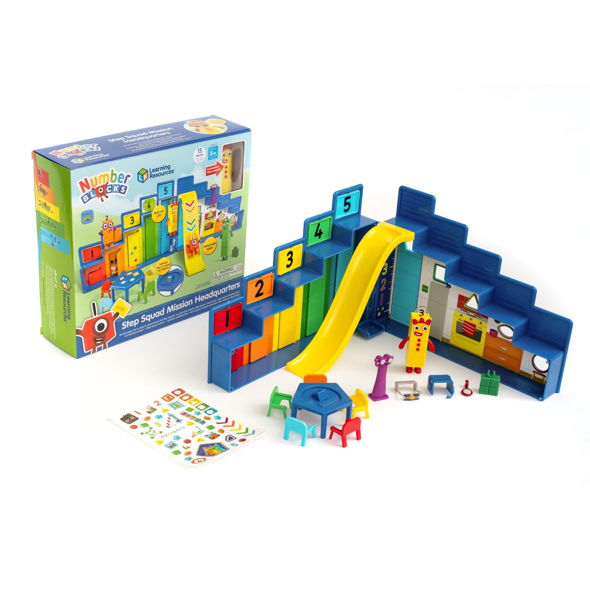 Learning Resources Numberblocks Step Squad Mission Headquarters Deluxe Playset, Ages 3+, Numberblocks Toy, Imaginative Spy Play with Collectible Figure & Hidden Features